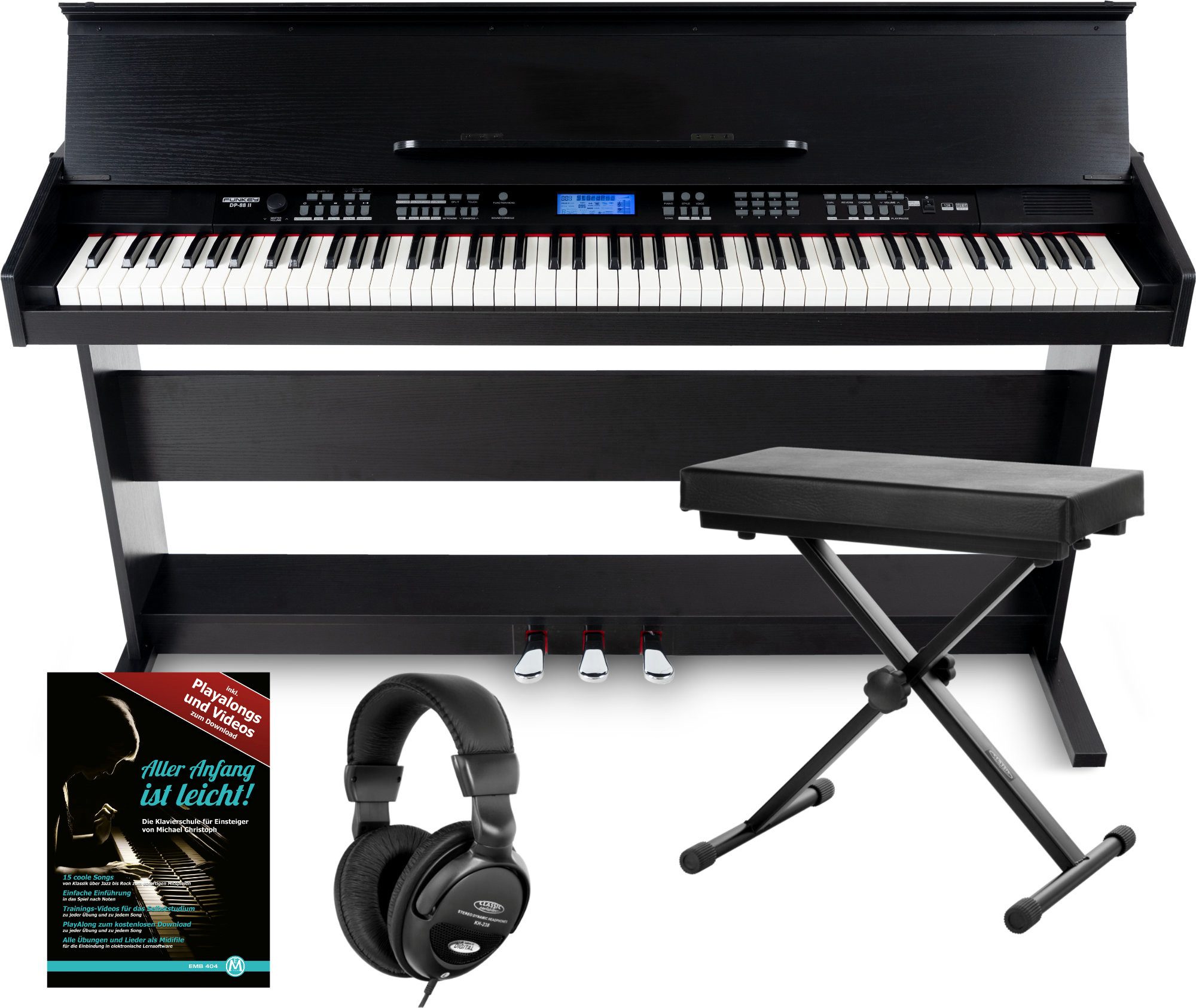 Digitalpiano DP-88 II E-Piano mit 88 anschlagsdynamische Tasten