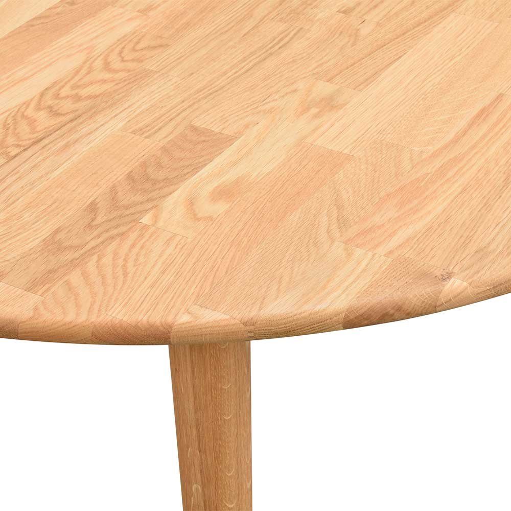 Rojan, Esstisch aus ausziehbar ovaler mit Tischplatte, Pharao24 Massivholz,