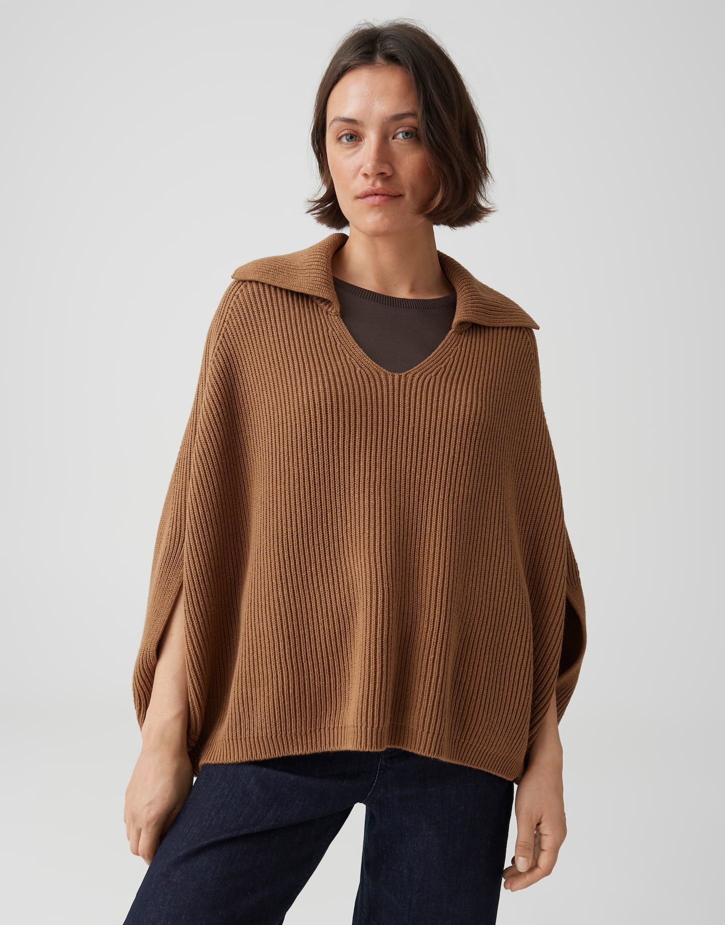 OPUS Poncho Rippstrickponcho im O-Shape