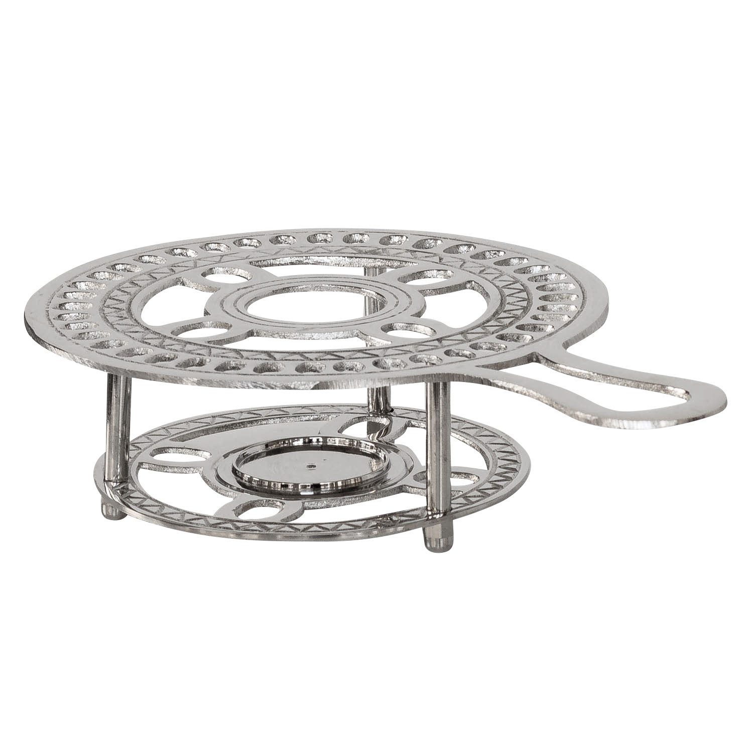 Aubaho Dekoobjekt Stövchen Messing Teewärmer Kaffeewärmer Wärmer silber Antik-Stil - 24c