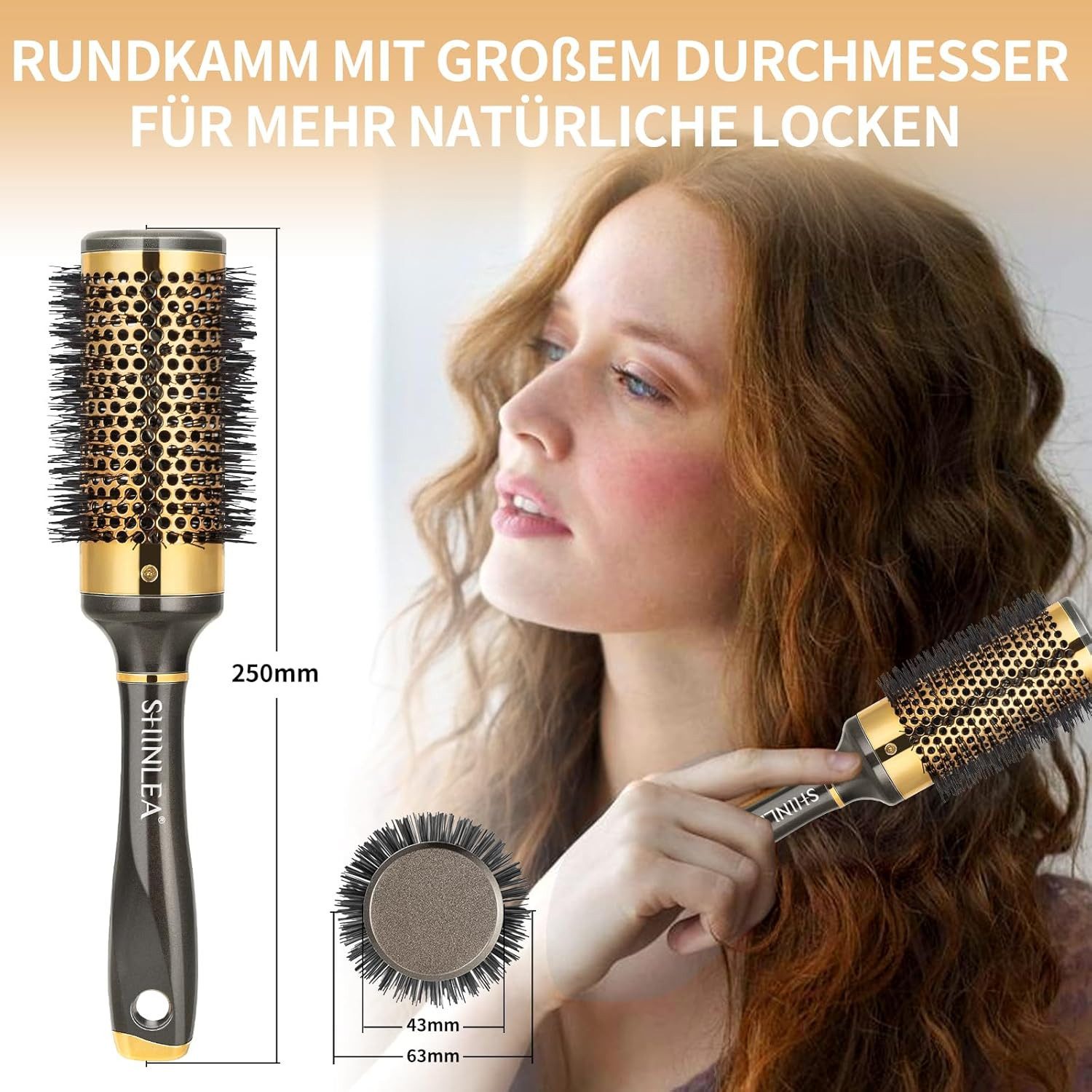 SHINLEA Haarkamm SHINLEA Lockenkamm, eine Rundbürste für Frauen und Kinder, Entwirrt, umweltfreundlich, flexibel, hitzebeständig, kein Ziepen