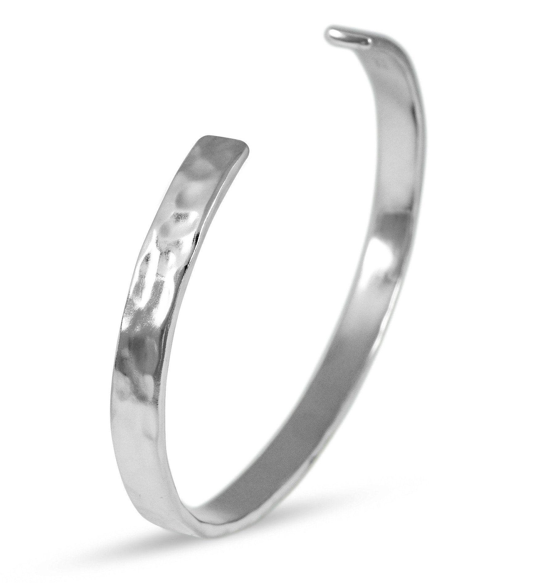 handgefertigt, Armreif werden kann Silber Silver, gehämmert, Sterling angepasst Silber Armband Silberarmband 925er Fashion Größe Sprezzi Herren aus