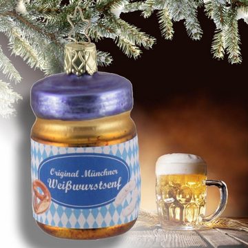 INGE-GLAS® Christbaumschmuck INGE-GLAS Weihnachts-Hänger Weißwurstsenf Glas (1-tlg)