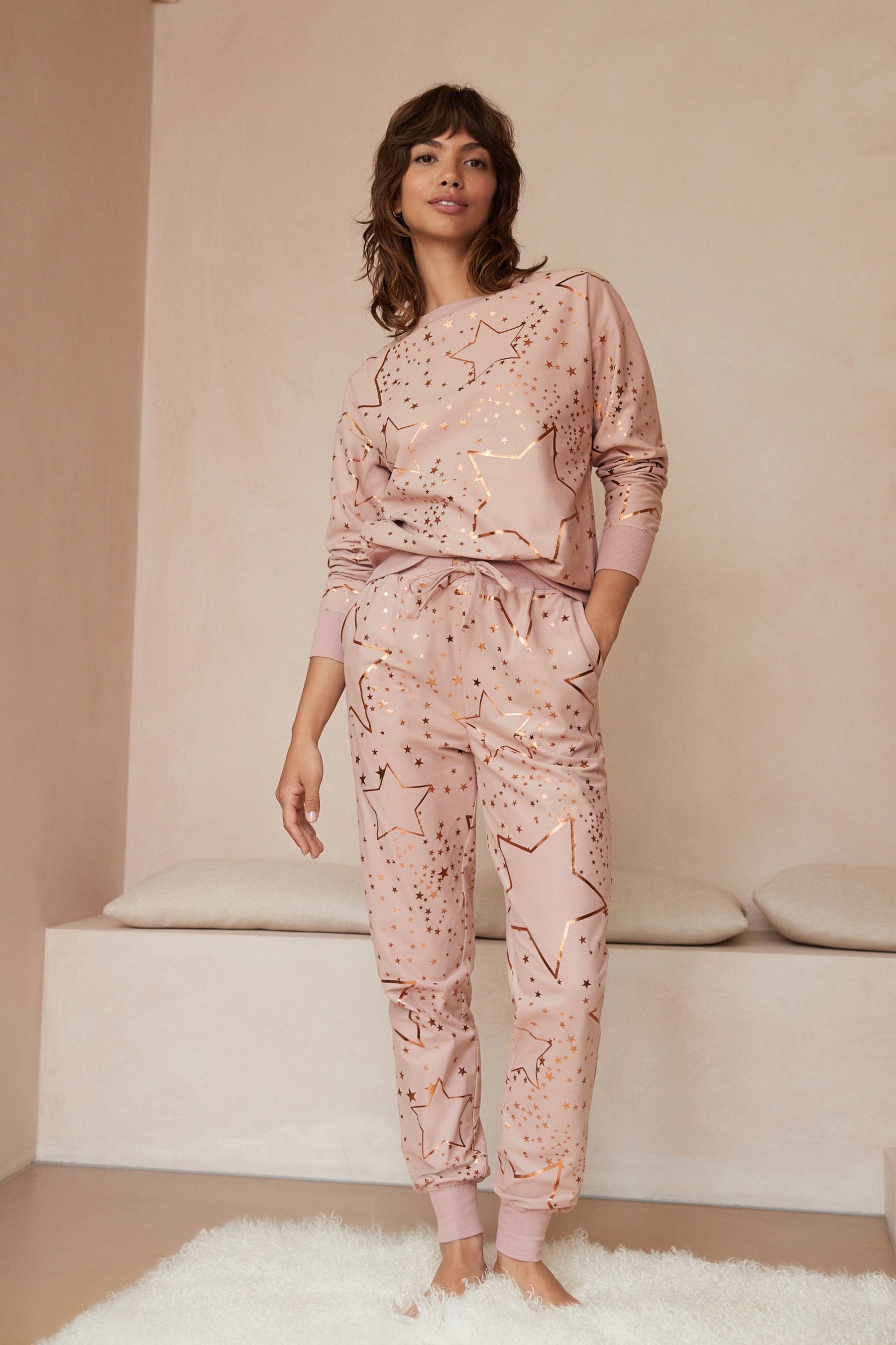 Bequemer Pyjama Next und Star tlg) Foil (2 superweicher Pyjama Pink