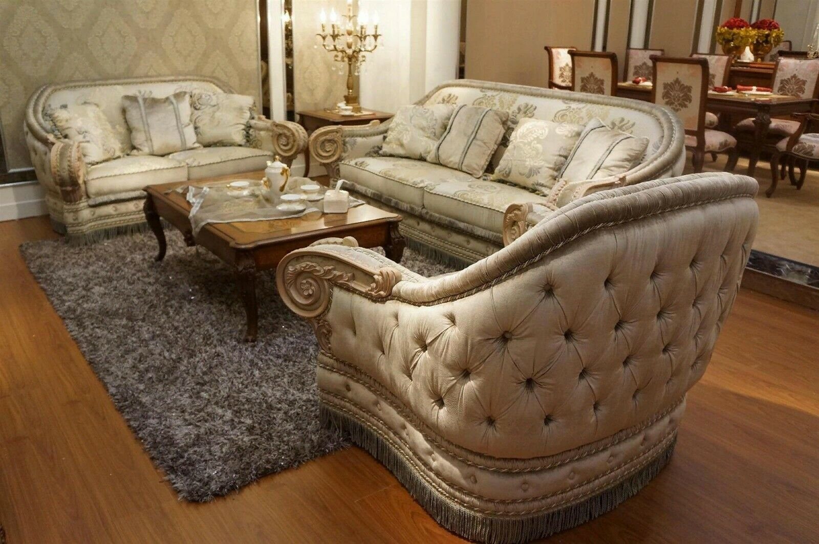 JVmoebel Sofa, Klassische Sofagarnitur 3+2+1 Barock Antik Couch Rokoko Stil Sofa