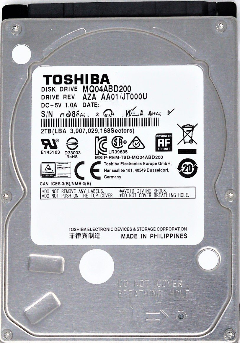 Toshiba »TOSHIBA 2TB 2.5" Interne HDD 5400RPM 128MB Cache SATA3 ...