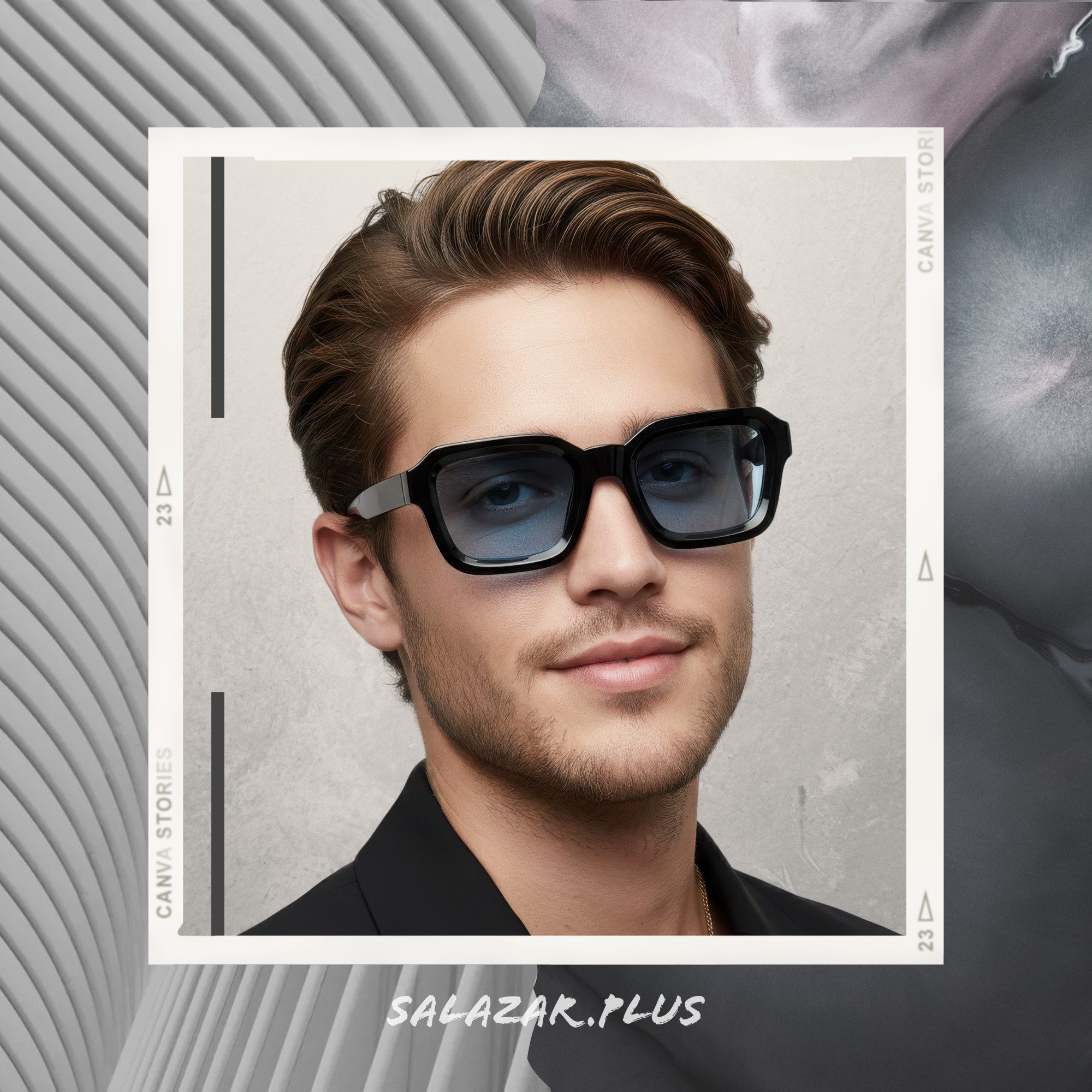 salazar.plus Sonnenbrille Dick Rechteckig Unisex Klotzig Damen Herren Brille schwarz orange blau