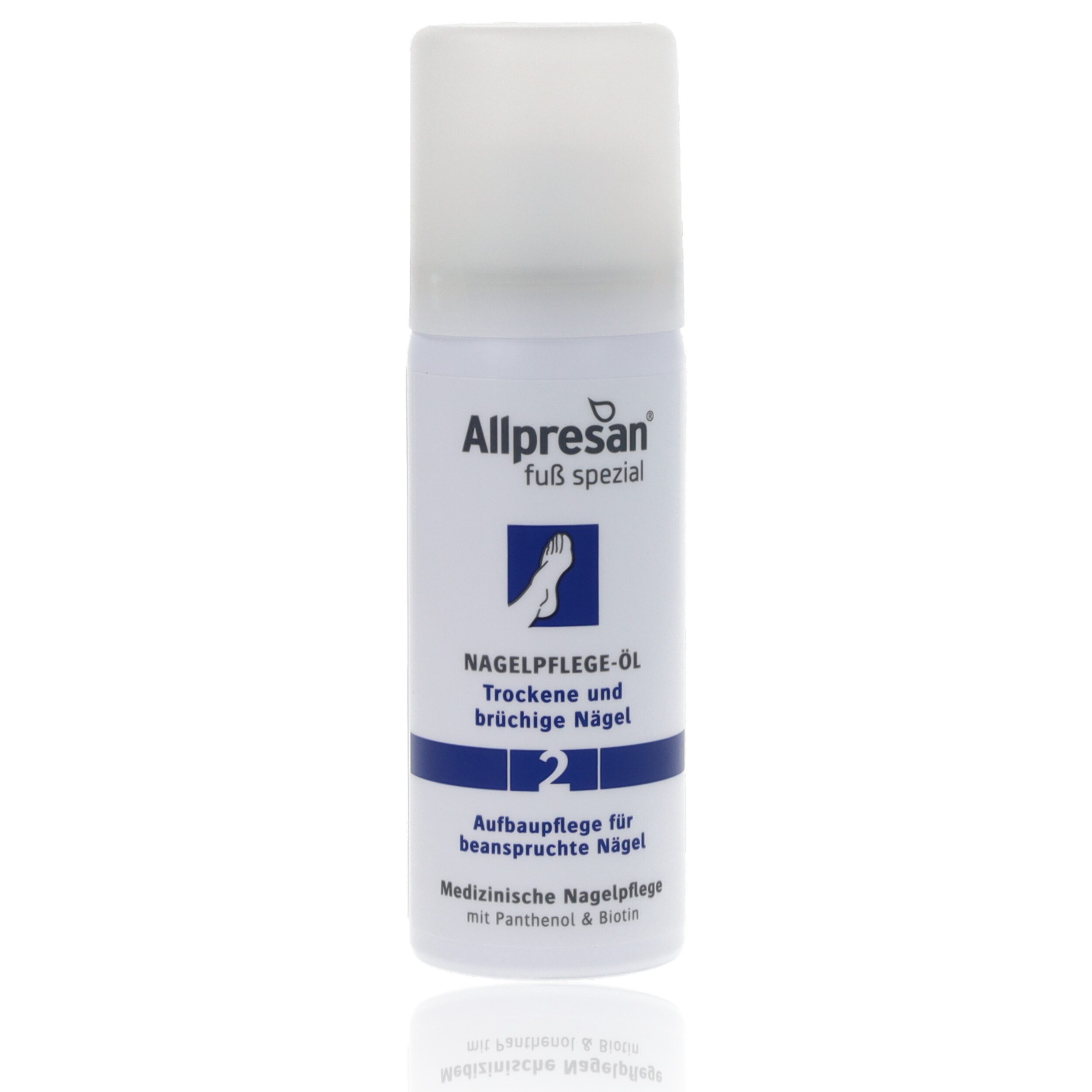 Allpresan Nagelpflegeöl Allpresan Fuß spezial Nr. 2 Nagelpflege-Öl 50ml, 1-tlg., Verbessert spür- & sichtbar das Erscheinungsbild, Medizinische Nagelpflege mit Panthenol, Biotin & Algenextrakt
