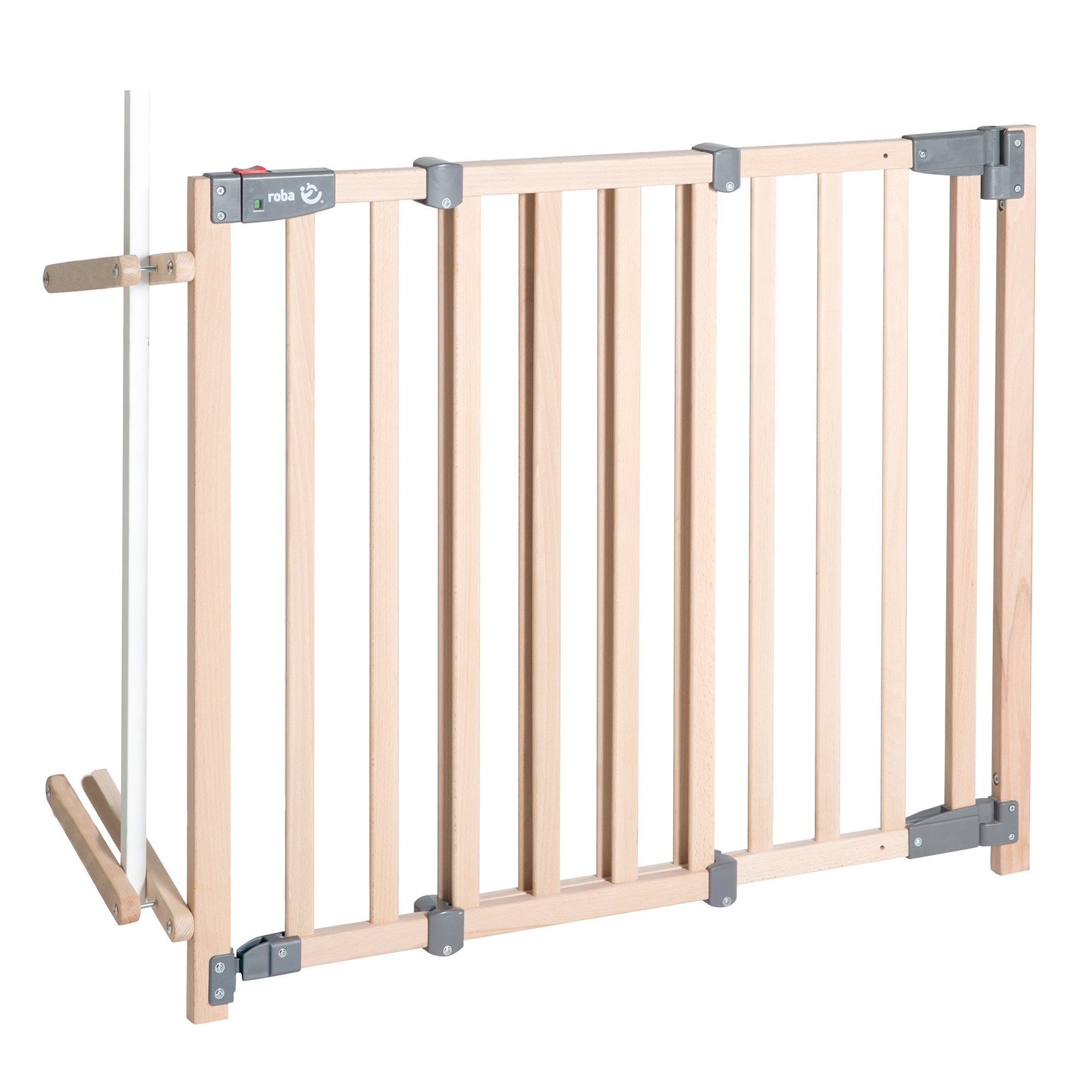 roba® Treppenschutzgitter Safety Up, Schutzgitter mit Ampelfunktion, Buche günstig online kaufen