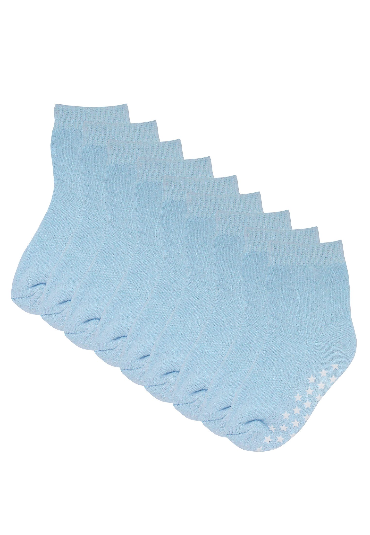 Yalion Socken Babysocken Kinder Anti Rutsch Socken 9 Paar Weich Atmungsaktiv Unisex (Set, 9-Paar, 9 Paar) Rutschfeste Sternen-Noppen