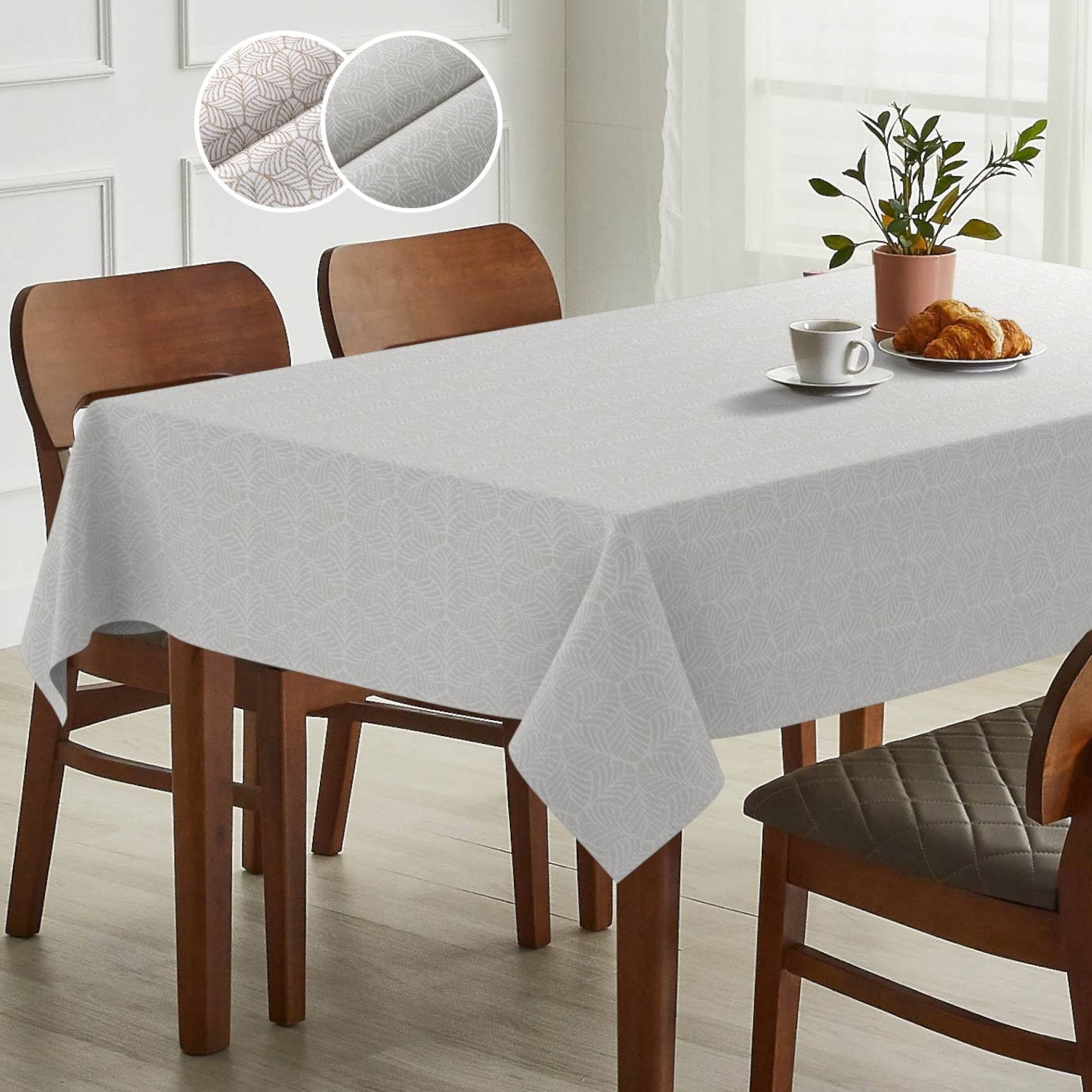 Tischdecke mit Beschichtung Tischwäsche Ästhetik Motiv Edelmetall Stofftischdecke