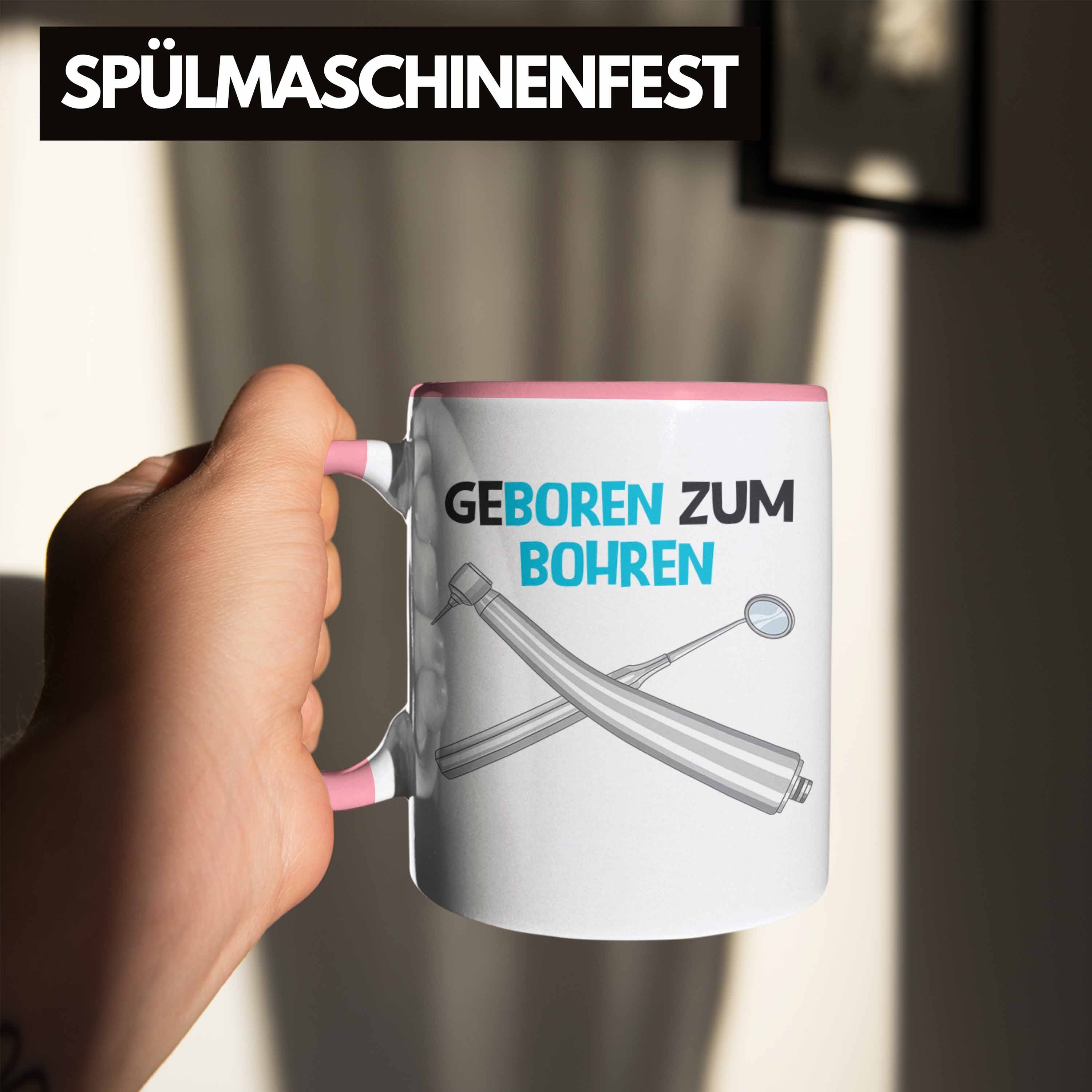 Rosa Trendation mit Tasse Zahnmedizinische - Zahnartzhelferin Zahnarzt Geschenkidee Trendation Fachangestellte Geschenk Tasse Spruch