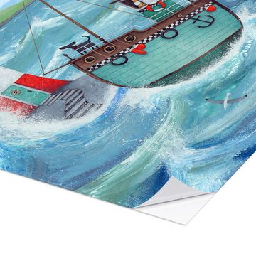 Posterlounge Wandfolie Peter Adderley, Leuchtturm, Badezimmer Maritim Illustration