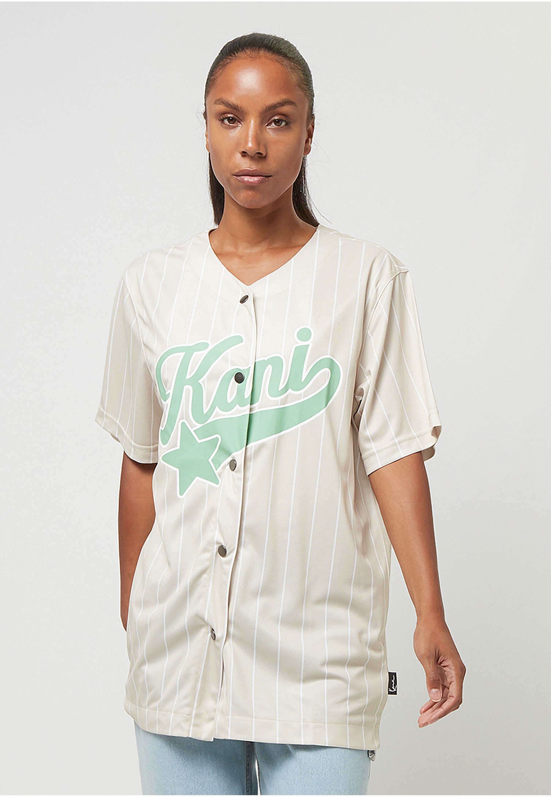 Karl Kani T-Shirt Karl Kani Woven Signature Pinstripe Baseballshirt (1-tlg)