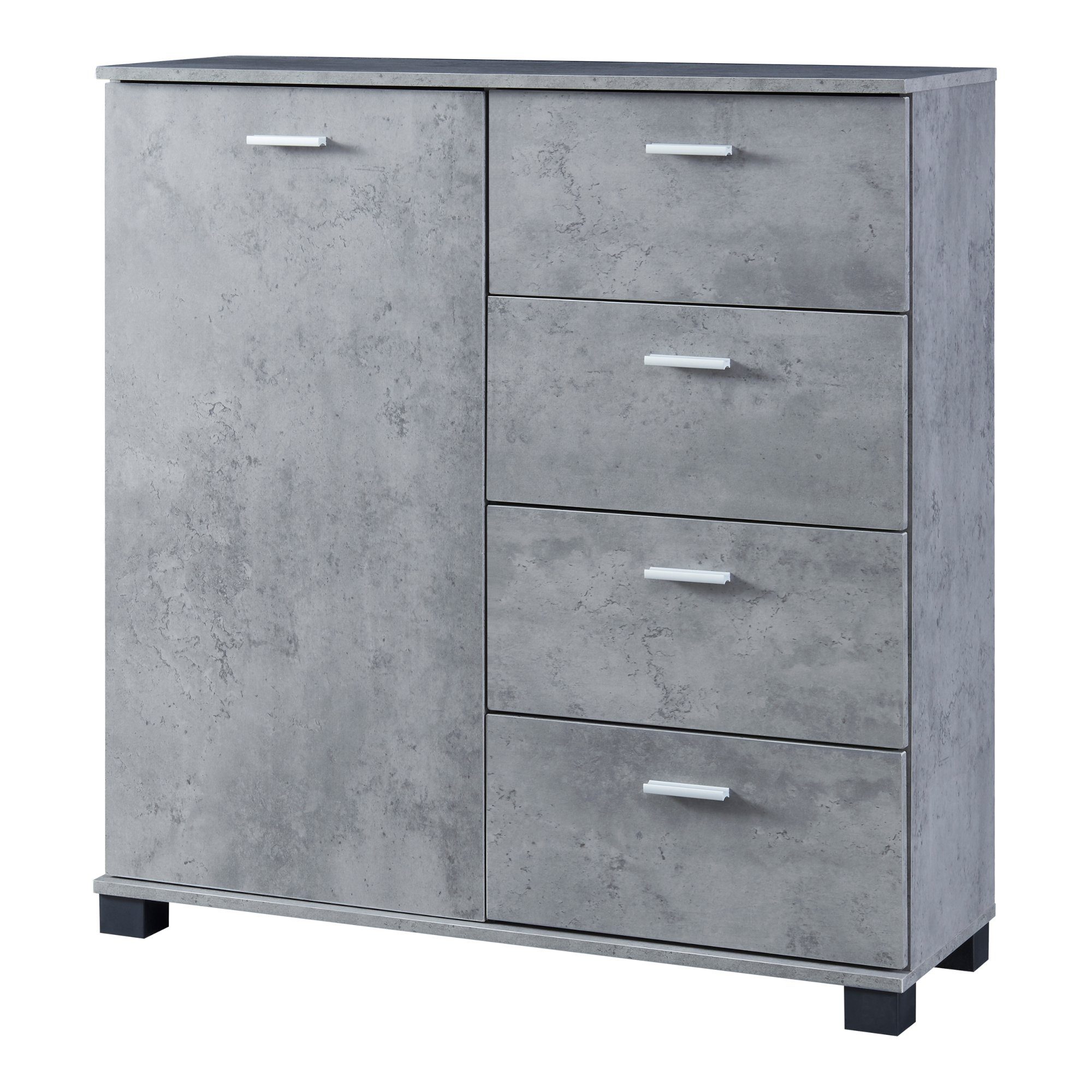 en.casa Sideboard, »Döbritz« 84x80x28cm Betonoptik günstig online kaufen