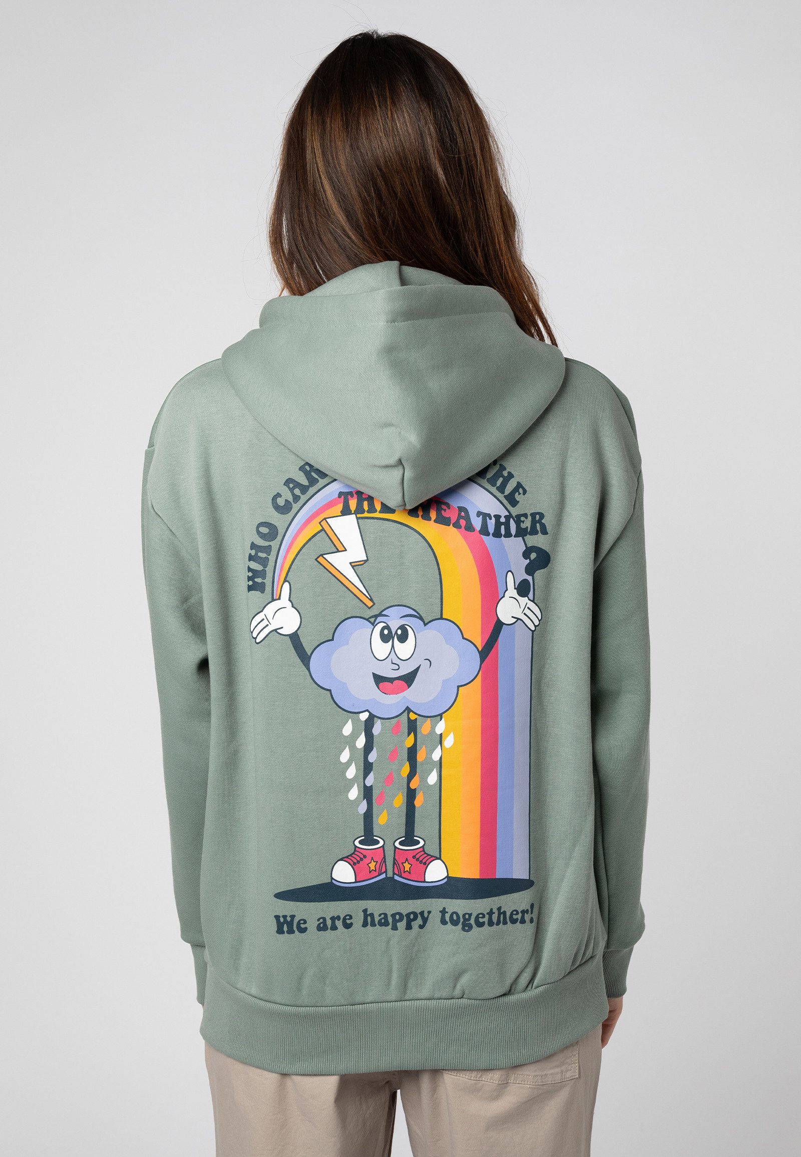 Eight2Nine Kapuzensweatjacke Sweatjacke mit Backprint Hoodie, günstig online kaufen