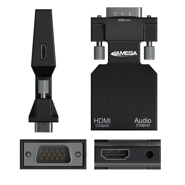 JAMEGA VGA zu HDMI Adapter 1080P 60Hz Audio VGA auf HDMI PC, Laptop, Computer HDMI-Adapter
