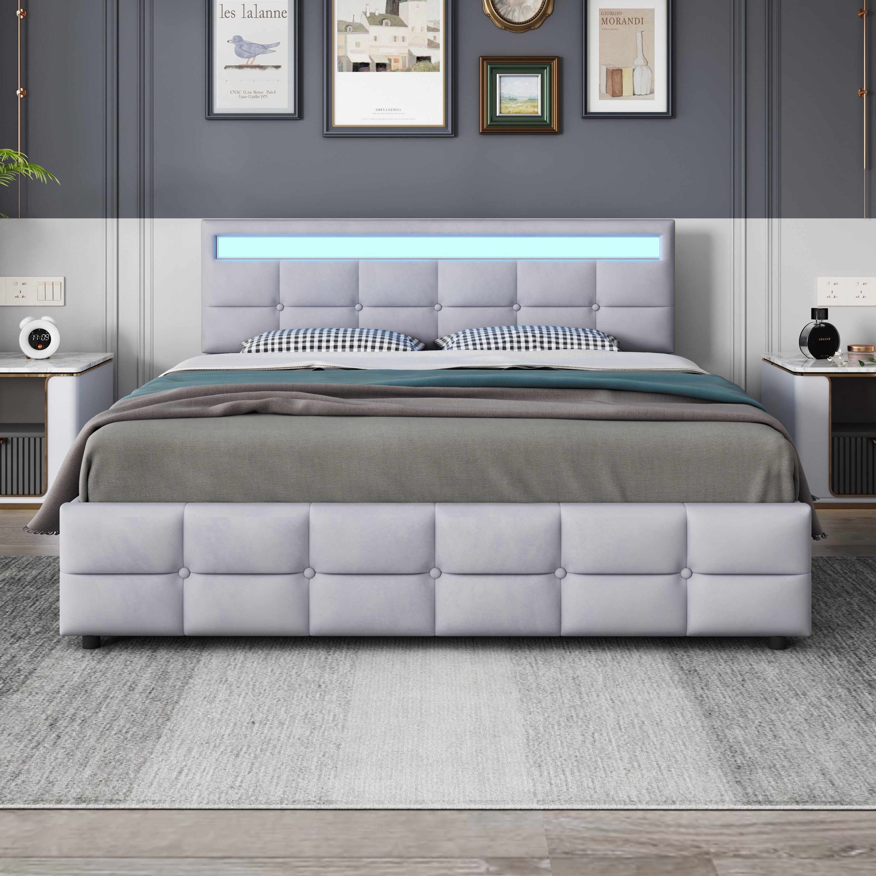 STILVORA Polsterbett 180x200 Bettgestell mit Stauraum günstig online kaufen
