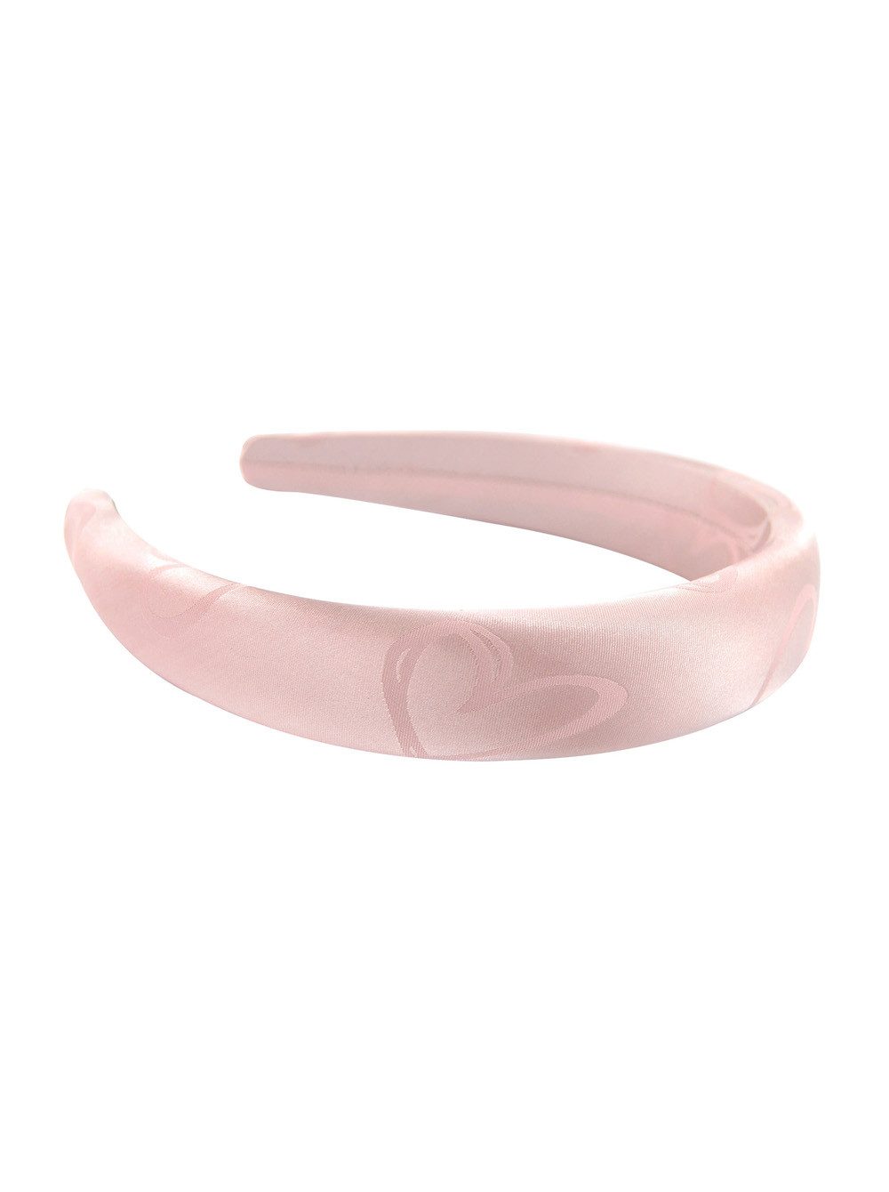 axy Haarreif Breit gepolsterter Haarreif aus Seidenstoff mit Herzmuster, Vintage Damen Haareifen im romantischen Stil Haarband