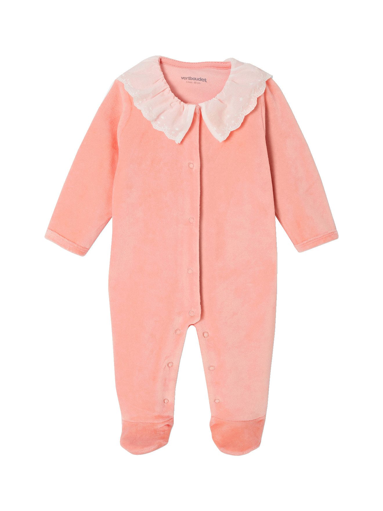 vertbaudet Schlafanzug 2er-Pack, Blumenmuster, Bubikragen