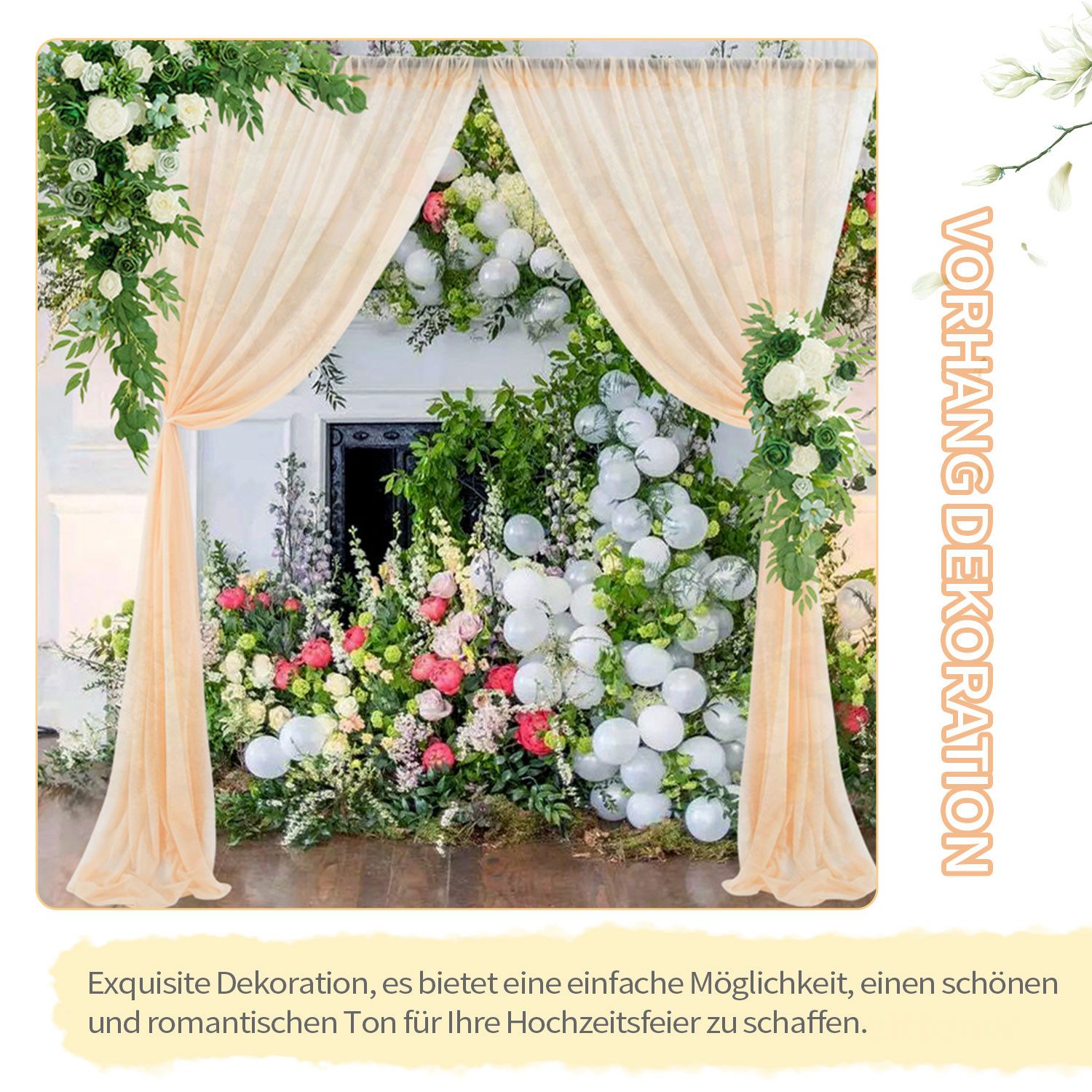 Refttenw Dekohänger Hochzeitsbogen Vorhang Hochzeits Hintergrund Vorhang (2 günstig online kaufen