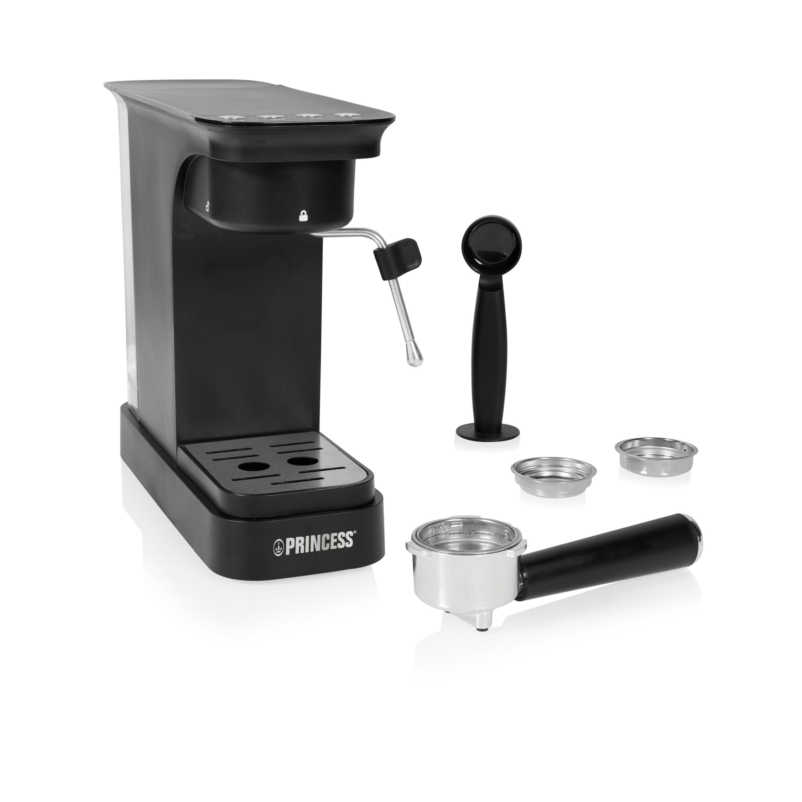 PRINCESS Filterkaffeemaschine 01.249421.01.001, 20 Bar Pumpdruck, Kompaktes Design, Für Kaffee & Pads