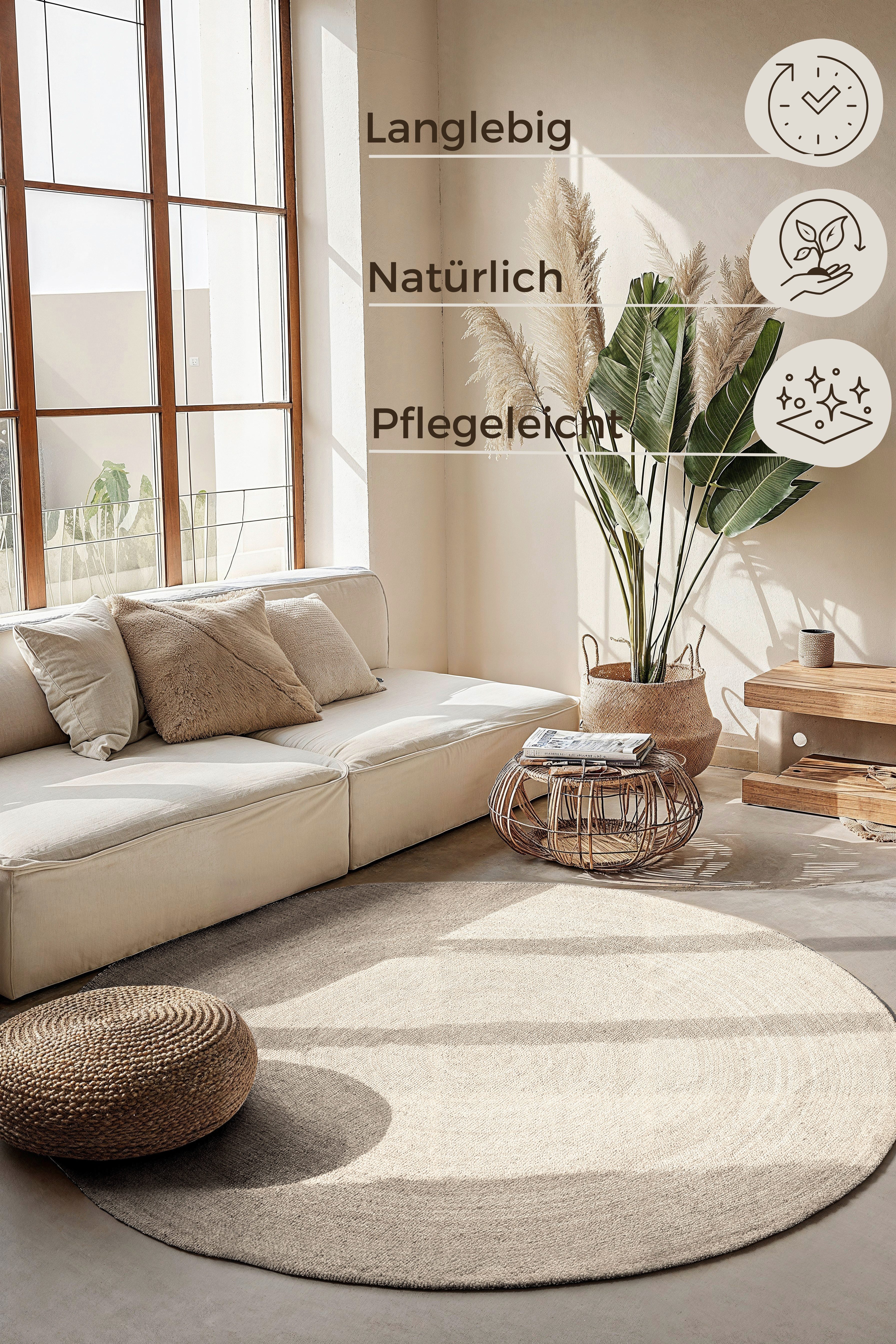HANSE Home Teppich Rangpur Juteteppich, in rund und oval, oval, Höhe: 10 mm, handgewebt, 100% Jute, Natur, Wohnzimmer, Flur, Boho, Skandi