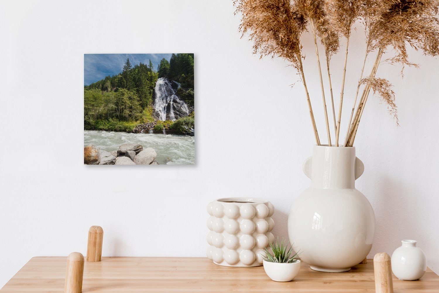 Wasserfall Bilder OneMillionCanvasses® in Wohnzimmer Großglockner St), für Österreich, (1 Leinwandbild Schlafzimmer am Leinwand