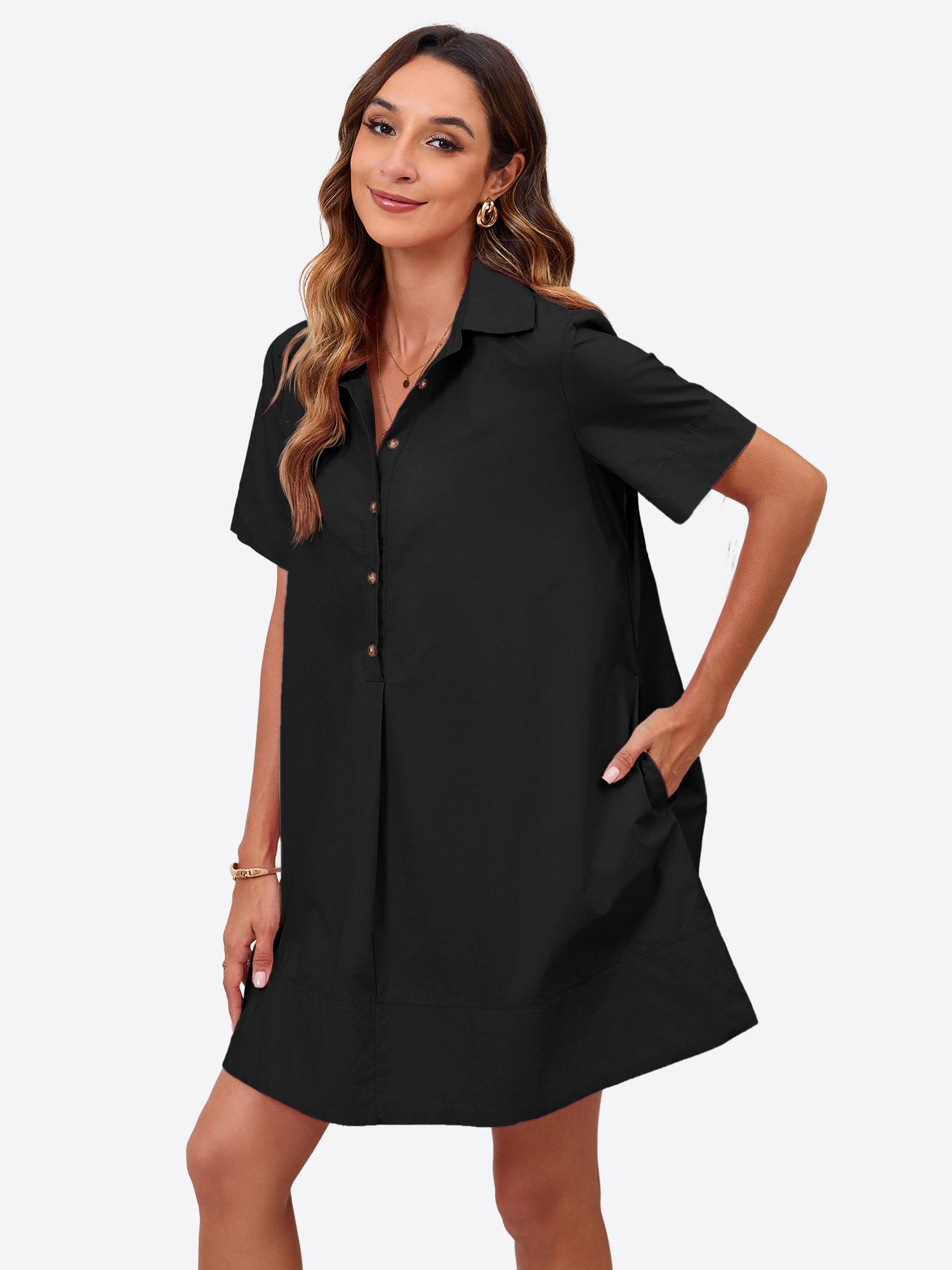 Imily Bela Minikleid Damen Lässiges Hemdkleid (Packung, 1-tlg., 1per-Pack) günstig online kaufen