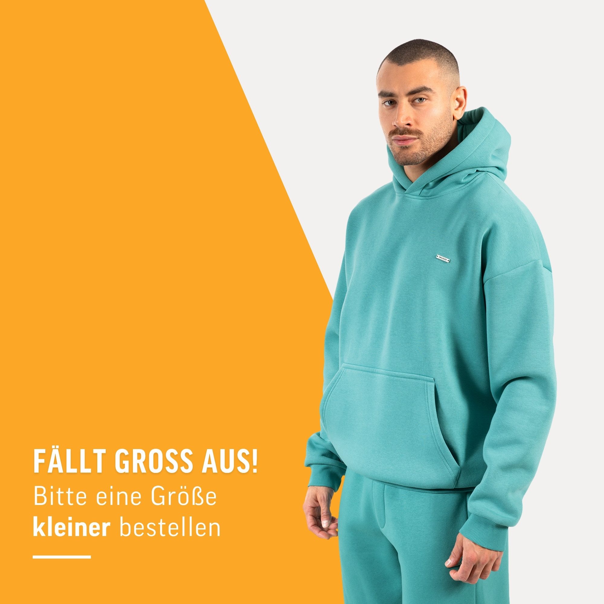 Smilodox Hoodie Dawson, Hochwertiger Kapuzenpullover im Oversize Fit, Sweatshirt Sweater Lässig Kängerutasche Metallabel hoher Baumwollanteil