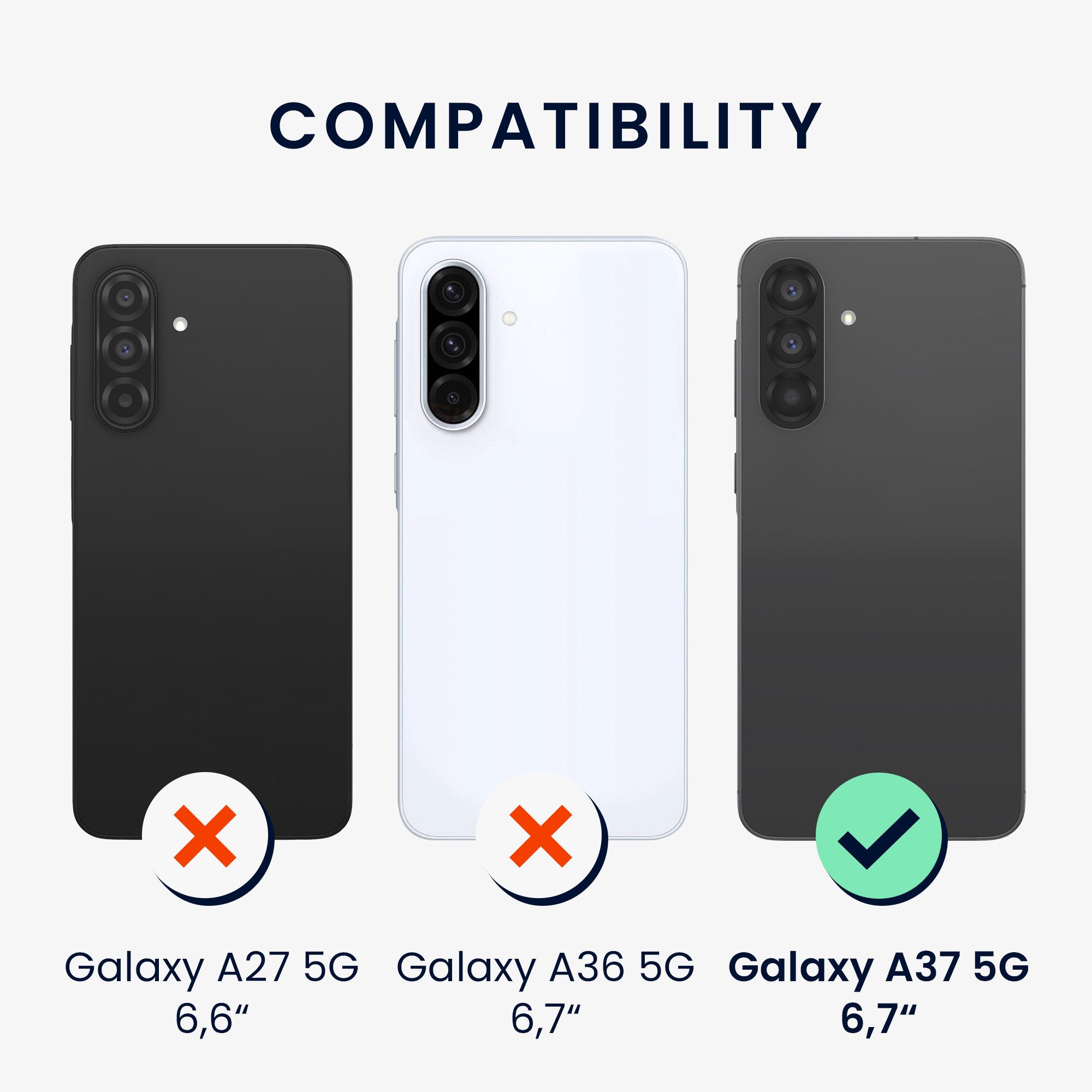 kwmobile Smartphone-Hülle Handyhülle für Samsung Galaxy A37 5G Hülle, Weiches Handy Silikon Case - Schutzhülle Cover