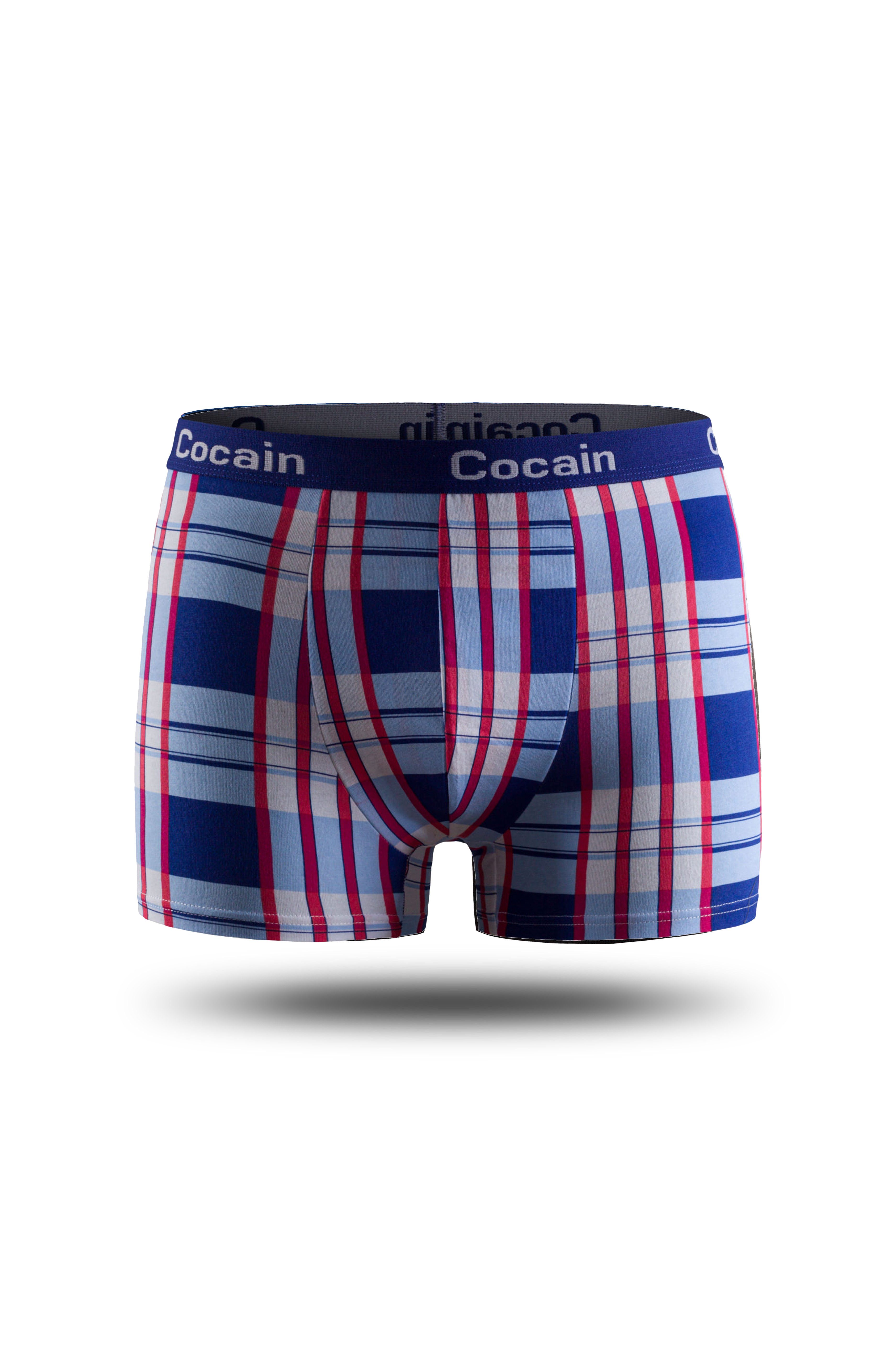 Cocain underwear Boxershorts Herren Boxershorts Karo-Muster am aus Europa Spitzenqualität (5-St., Logoschriftzug Bund 5er-Pack)