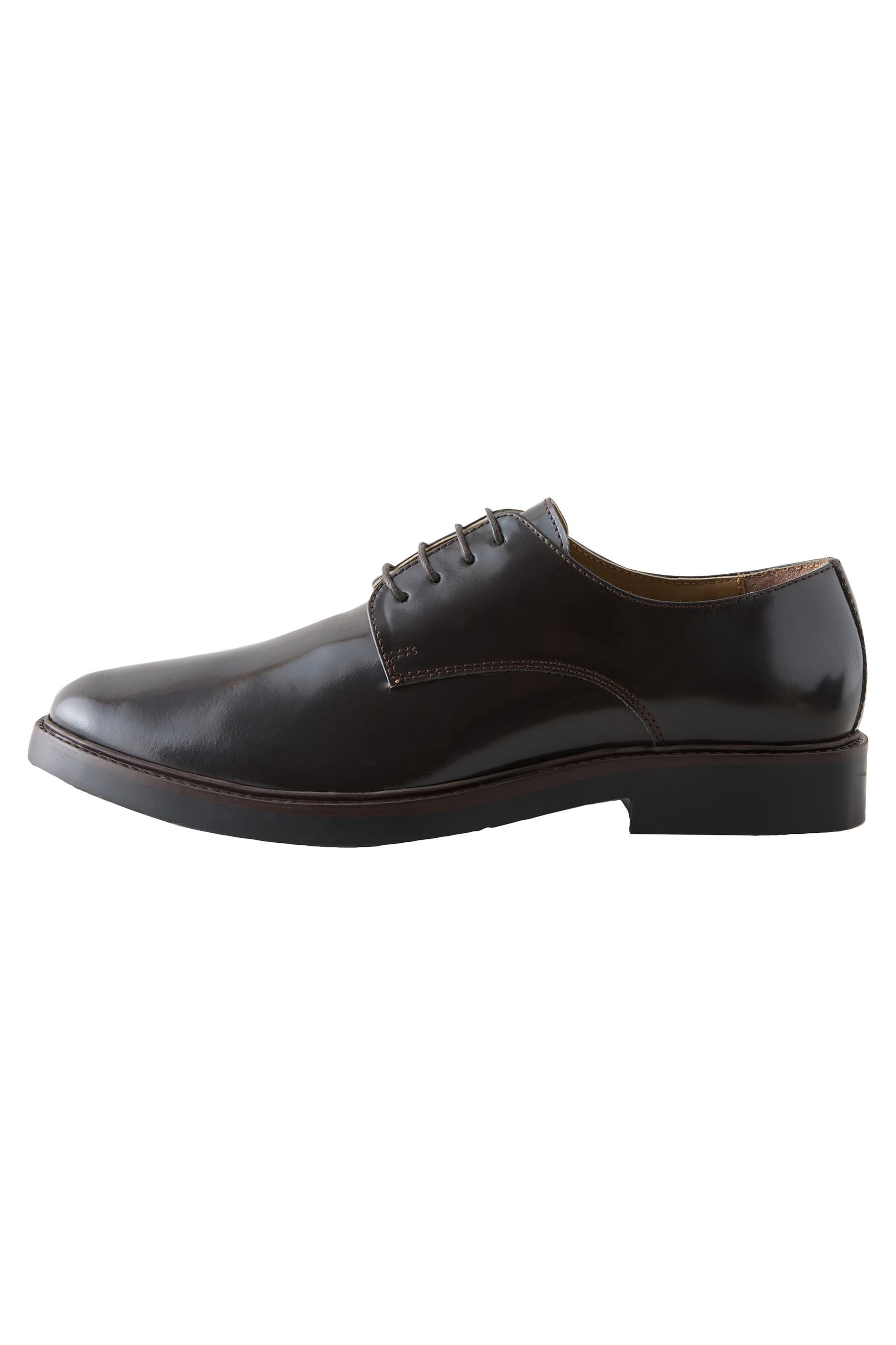 Glänzende Derby-Schuhe aus Leder Schnürschuh