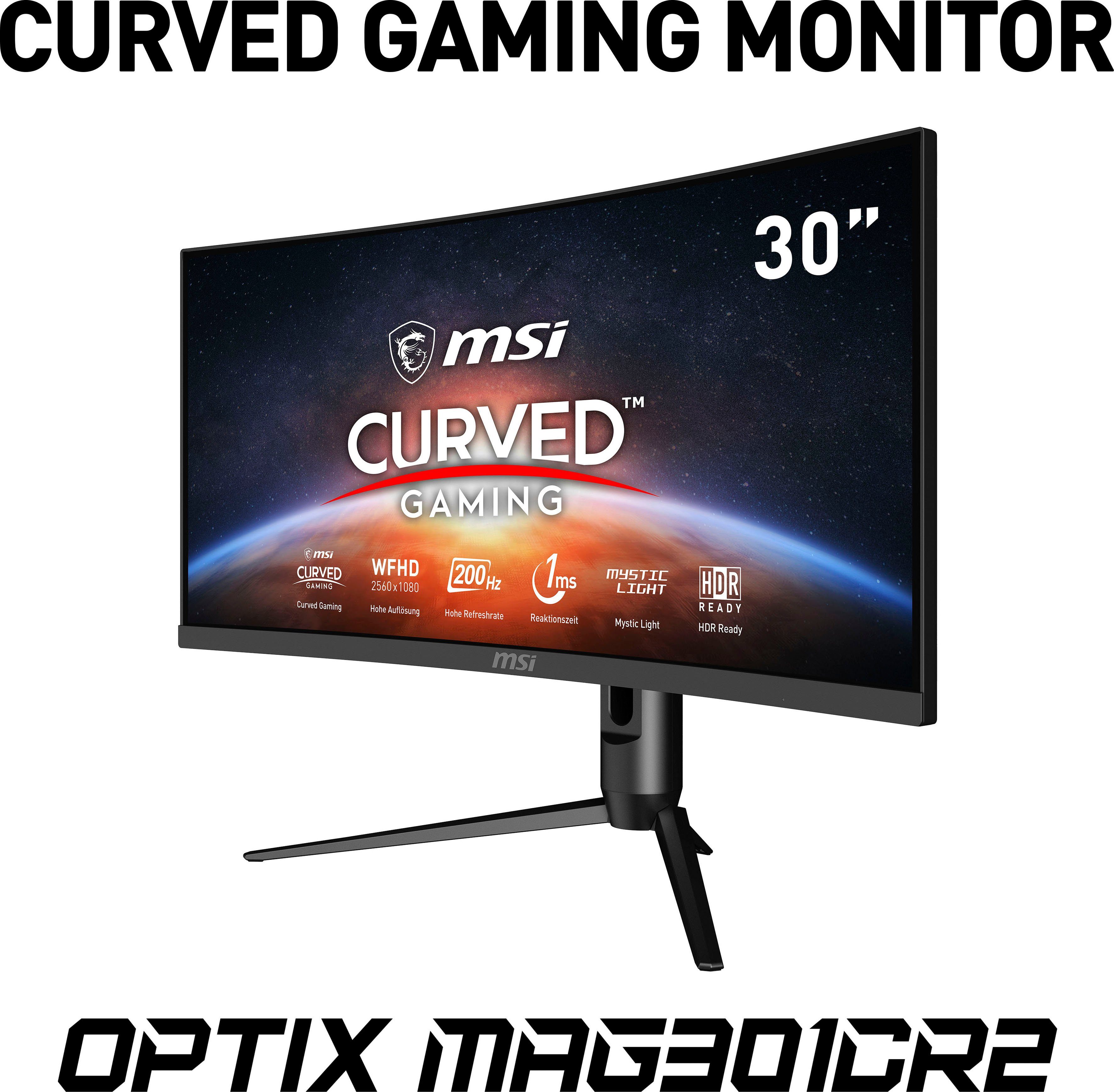 3 WFHD, x Herstellergarantie) px, 1 cm/30 Curved-Gaming-LED-Monitor ms Reaktionszeit, VA höhenverstellbar, (76 Optix MAG301CR2 200 2560 MSI Jahre LED, Hz, 1080 ",