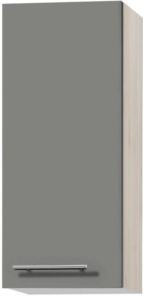 OPTIFIT Hängeschrank Bern Breite 30 cm, 70 cm hoch, mit 1 Tür, mit Metallgriff basaltgrau/akaziefarben | akaziefarben