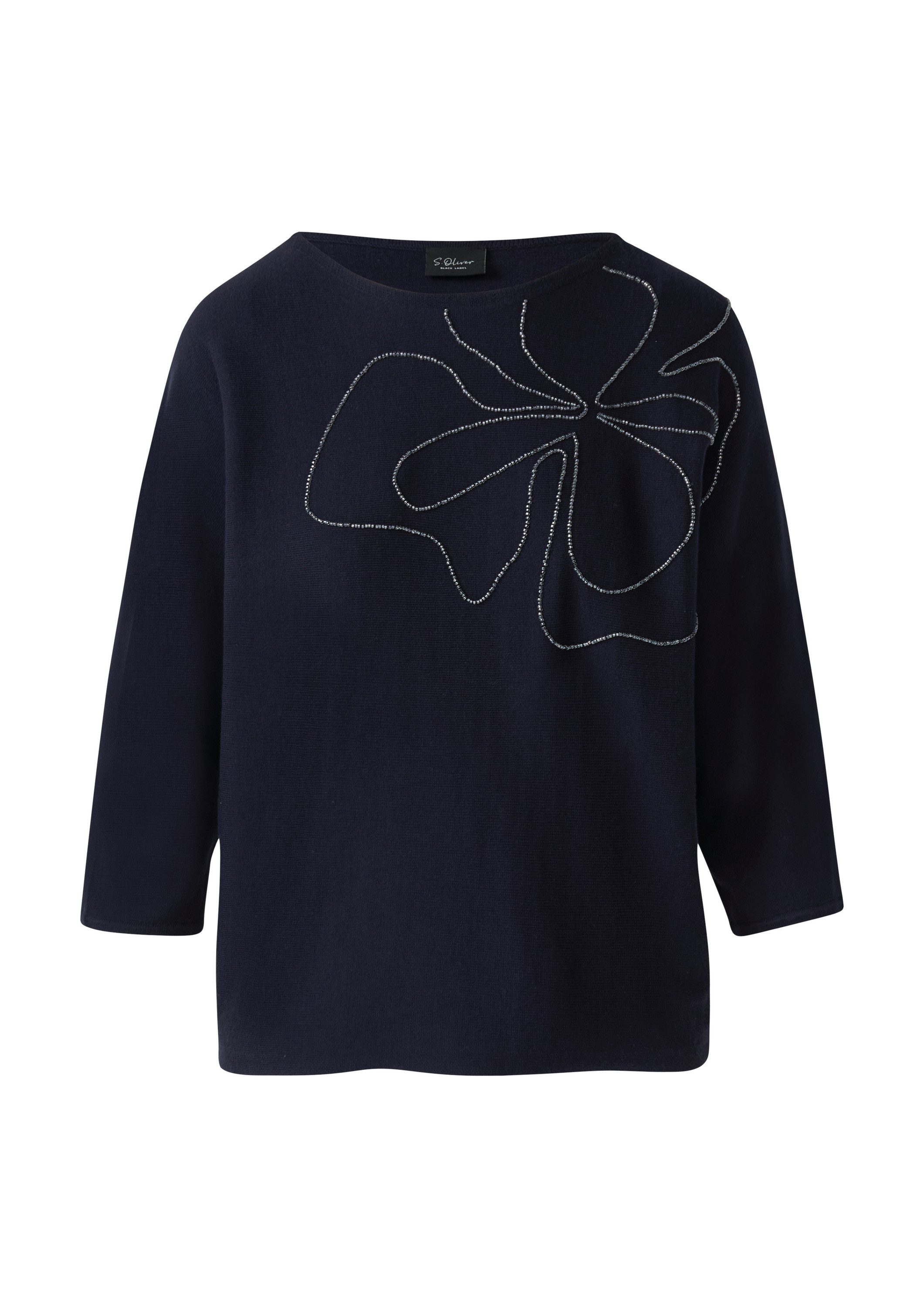 s.Oliver 3/4 Arm-Pullover Strickpullover Strickpullover mit Fledermausärmel günstig online kaufen