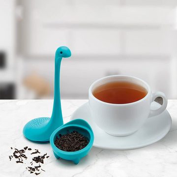 Juoungle Teesieb Teesieb für Losen Tee, Hals mit langem Griff Silikon Tee-Ei