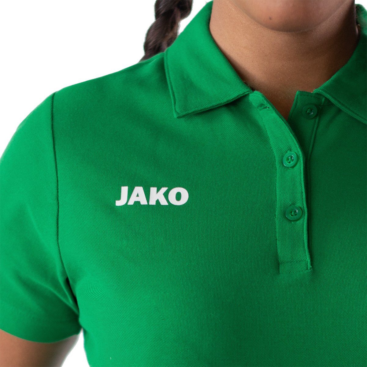 Jako Poloshirt Base (100% Baumwolle) grün Damen