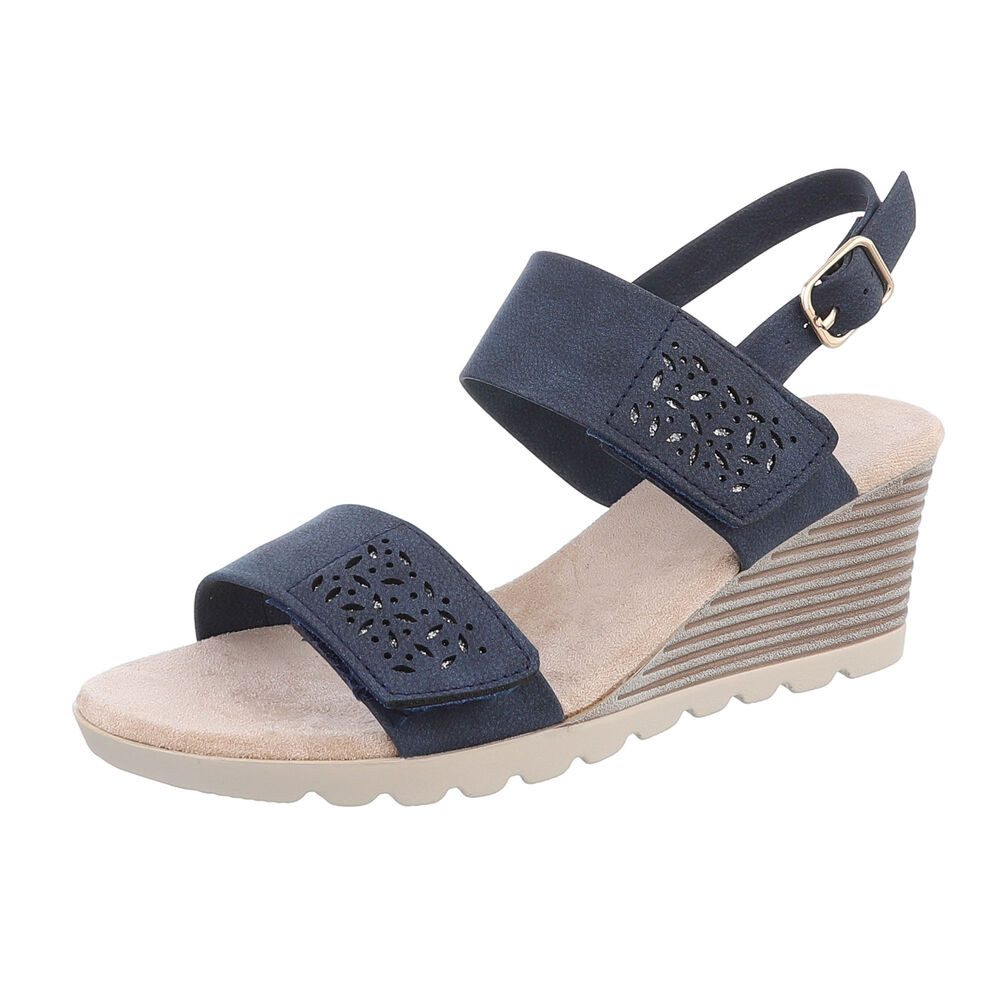 Ital-Design Damen Freizeit Keilsandalette (86706857) Keilabsatz/Wedge Keilsandaletten in Dunkelblau