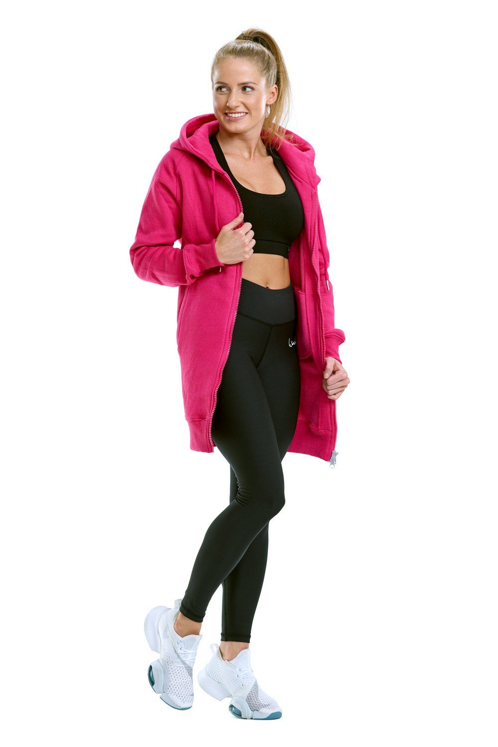 J006 deep Winshape Style Street Trainingsjacke pink Hoodie-Jacke