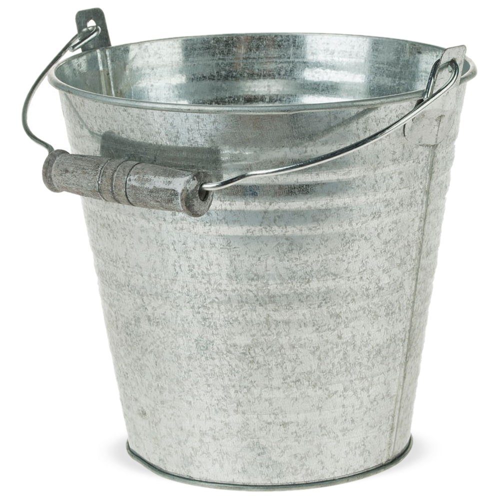 matches21 HOME & HOBBY Blumentopf Zinkeimer Henkel Rillen Pflanzeimer Pflanzgefäße Ø 11-16 cm (1 St)