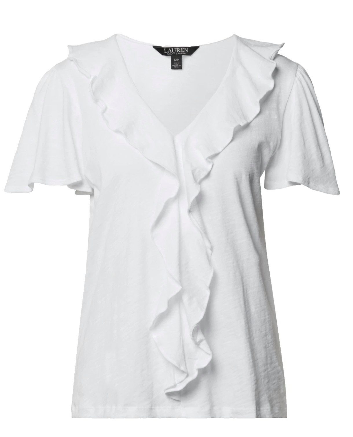 Blusentop Volants-Blusenshirt Retro Shirt