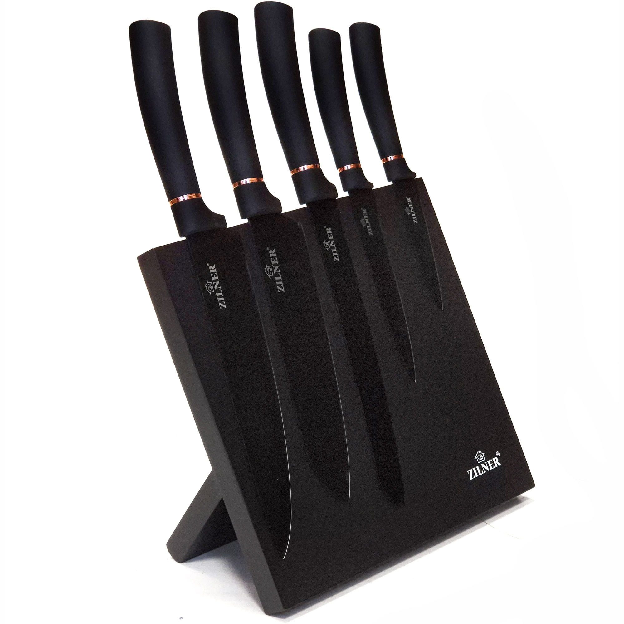 Zilner Messer-Set Wunderschönes klassisches Messerset, Magnetblock (Dieses hochwertige Messerset vereint Funktionalität, elegantes Design und präzise Schneidleistung – die perfekte Wahl für jede moderne Küche. Gleichzeitig ist es auch eine hervorragende Geschenkidee für alle, die gerne kochen und Wert auf Qualität und Stil legen., 6-tlg)