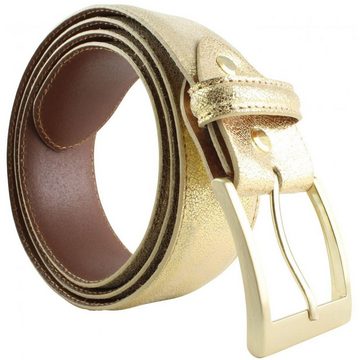 BELTINGER Ledergürtel Goldener Gürtel in Metall-Optik 4 cm - Metallic-Look 40mm - Metall-Le