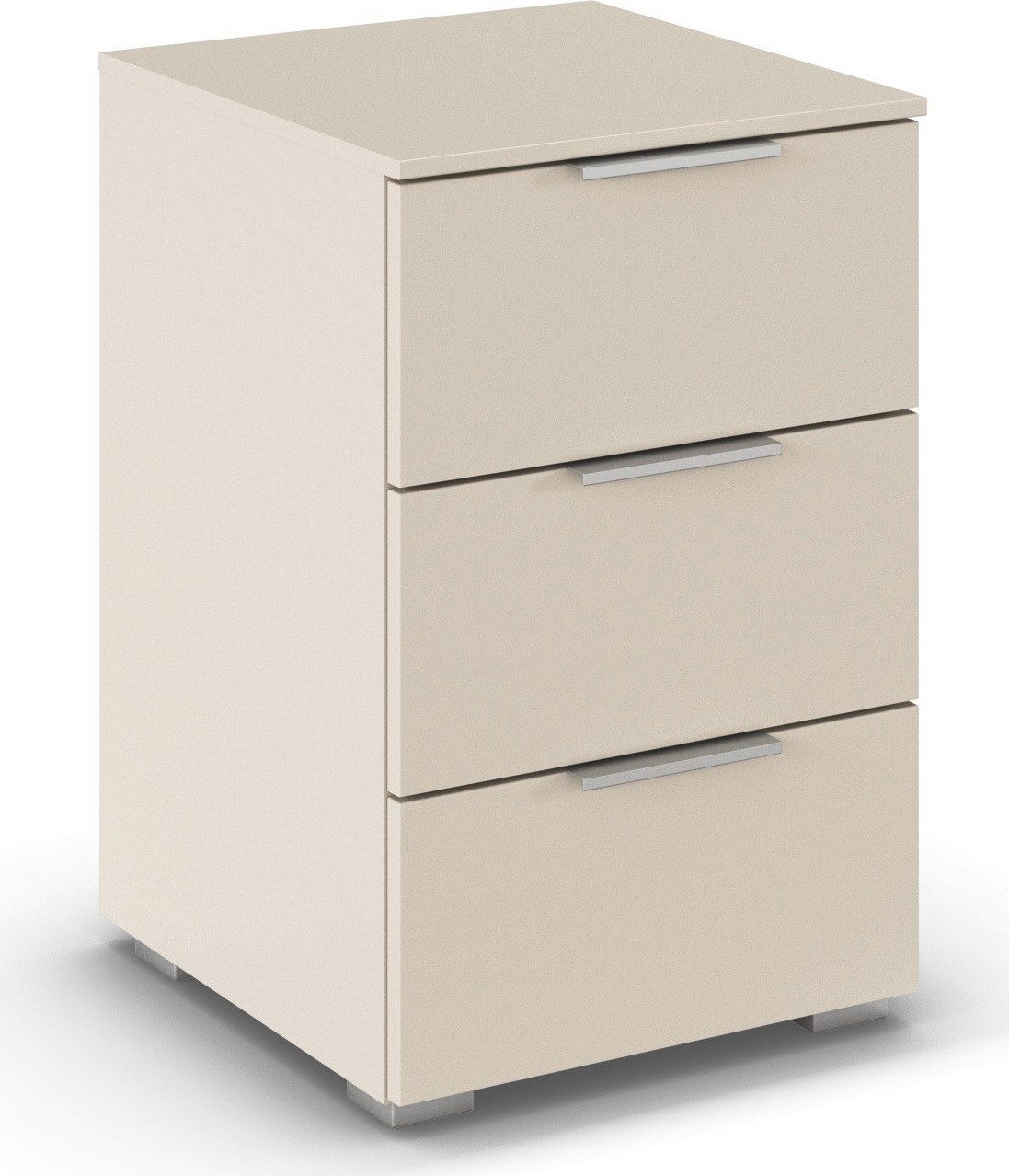 OTTO home Nachtkommode Nachttisch Nachtschrank Schubladen Sideboard Schubladenkommode CORTONA (Breite 40 cm inkl. SOFT-CLOSE-FUNKTION, mit moderner Dekor-Front), mit 3 geräumigen Schubladen, Kantengriff aus Metall MADE IN GERMANY