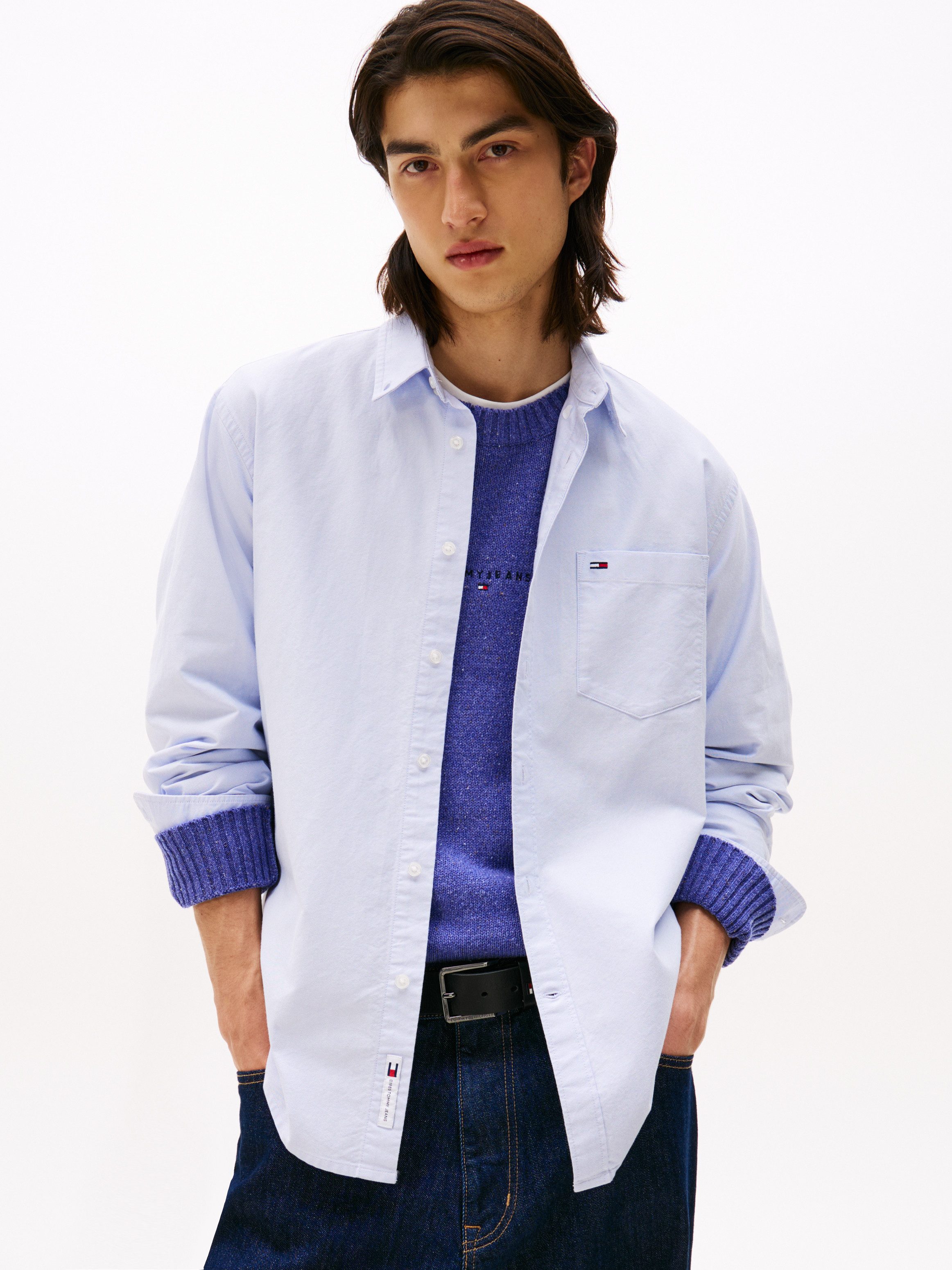 Tommy Jeans Langarmhemd TJM OXFORD relaxed fit, Button-down-Kragen günstig online kaufen