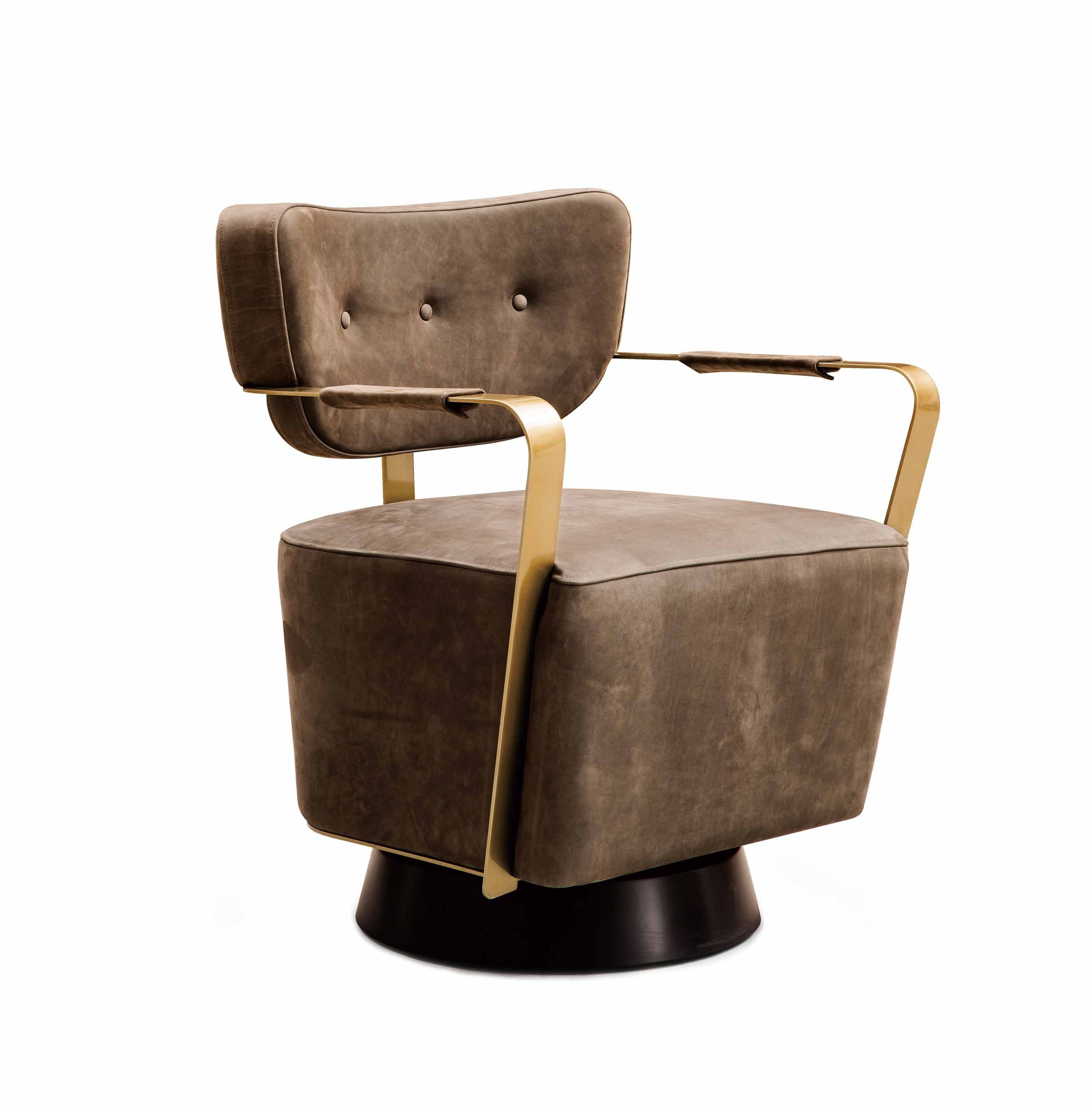 JVmoebel Sessel Luxus Stuhl Polster Lounge Club Stühle Möbel Design Sessel Braun