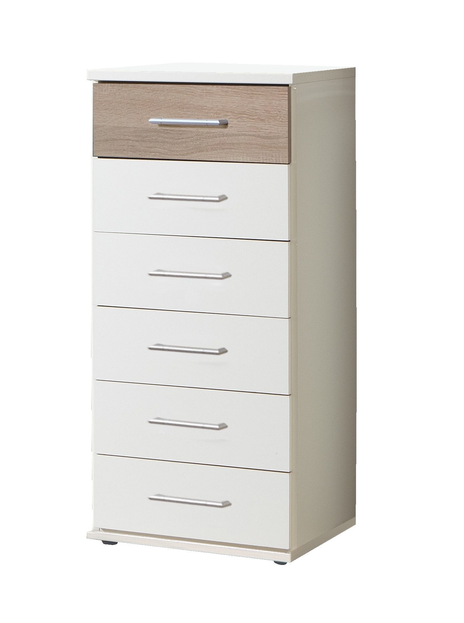 Wimex Kommode in Weiß mit 6 Schubladen (B/H/T: 46x106x40 cm)