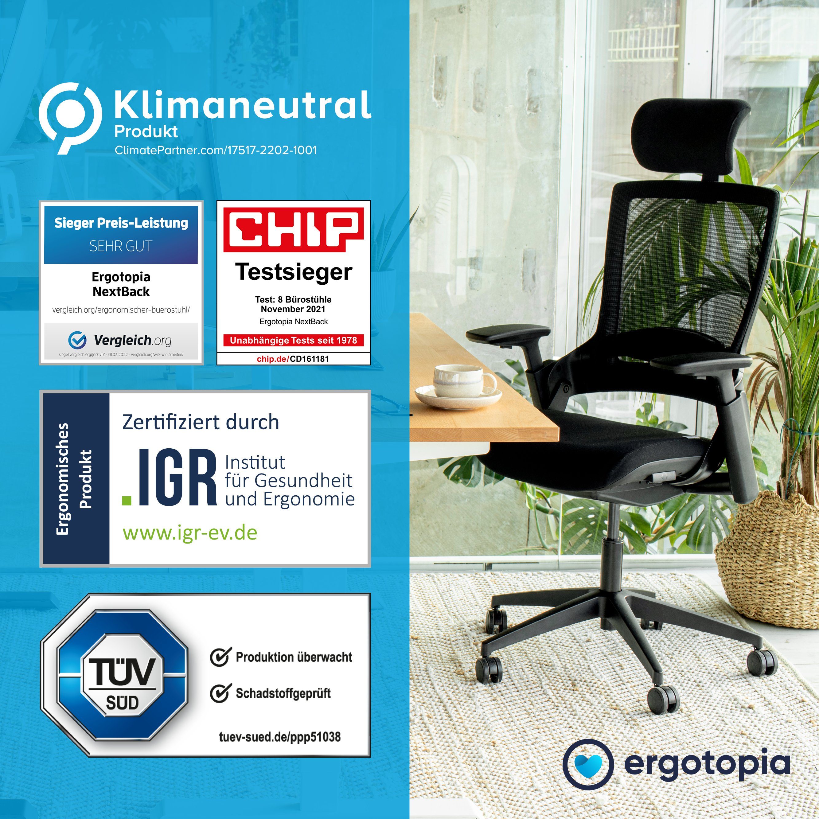 Ergotopia Bürostuhl »ergonomischer Bürostuhl NextBack«, Drehstuhl mit 3D  Armlehnen, verstellbarer Lordosenstütze, höhenverstellbarer Kopfstütze,  Synchronmechanik, Härtegradeinstellung online kaufen | OTTO