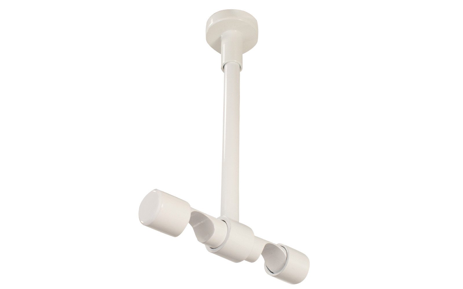 iso-design Deckenträger für Gardinenstangen Deckenhalter 20 mm 2-läufig mit großem Deckenabstand, Träger kürzbar, 20 mm Gardinenstangen, Deckenabstand mit Metallsäge kürzbar, Mindestabstand 7 cm